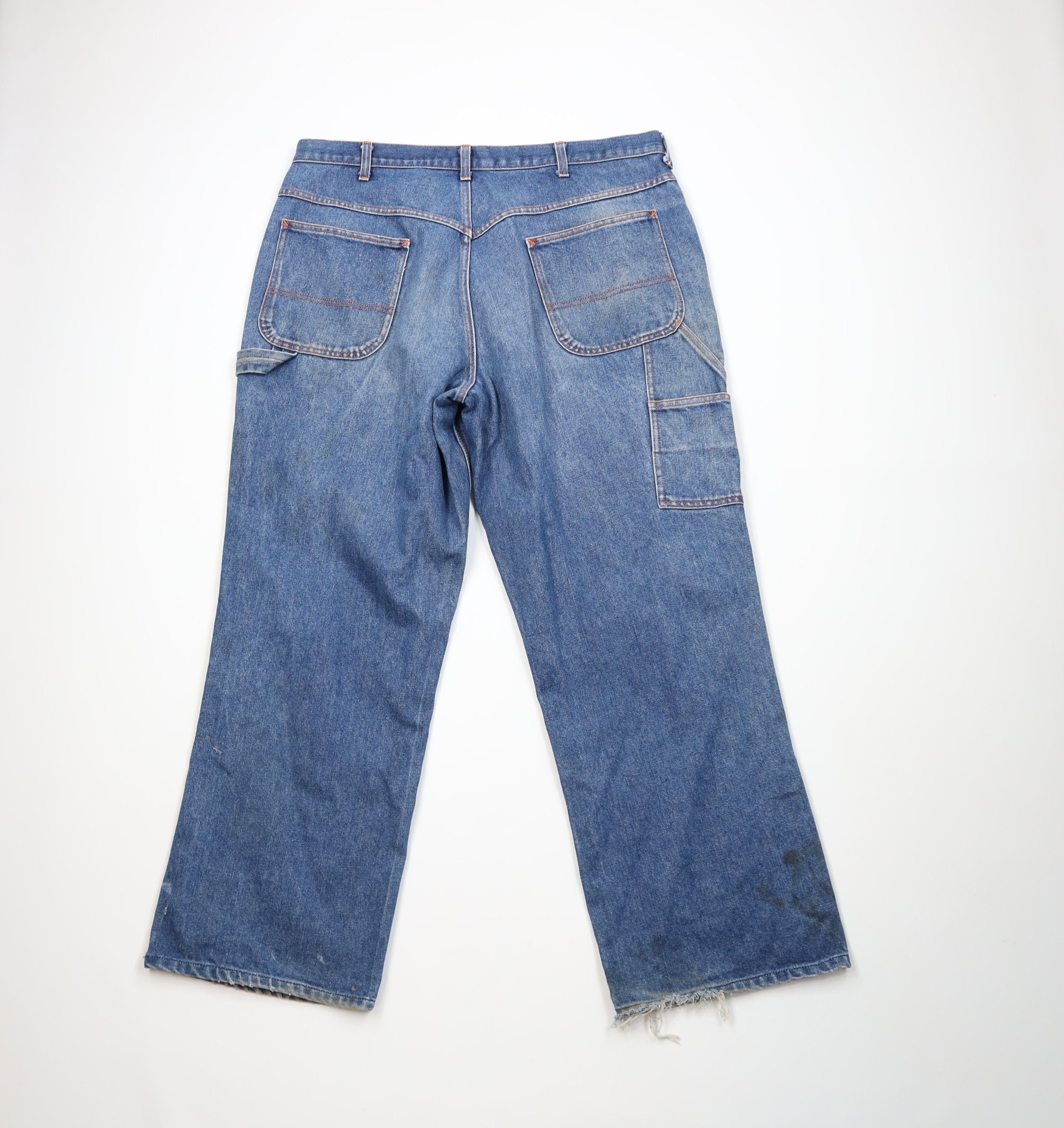 Big Mac Vintage 90s Big Mac Wide Leg Dungaree Denim Jeans Workwear Size US 40 / EU 56 - 11 Thumbnail