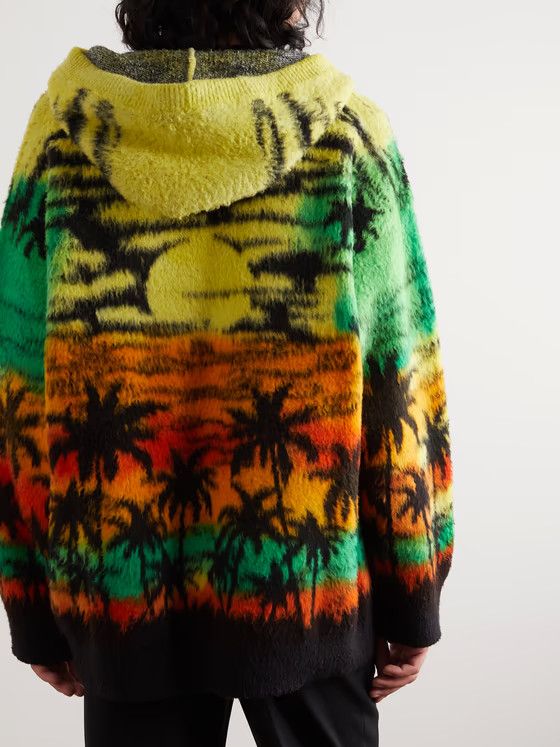Celine o1bcso1str0125 Jacquard-Knit Cotton-Blend Hoodie Size US L / EU 52-54 / 3 - 3 Thumbnail
