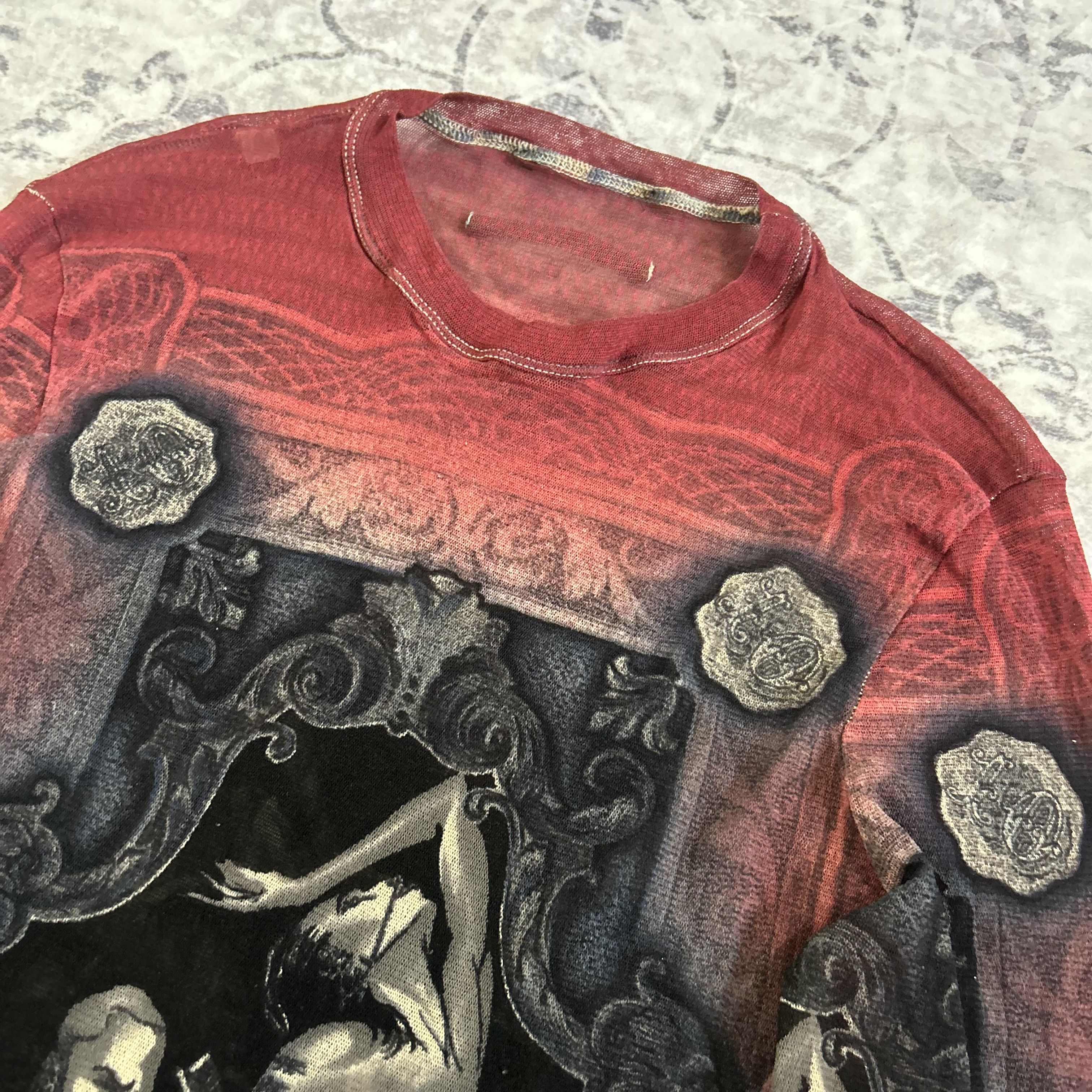 Jean Paul Gaultier Jean Paul Gaultier Red Long Sleeve Tattoo Tee Shirt Size US S / EU 44-46 / 1 - 5 Thumbnail