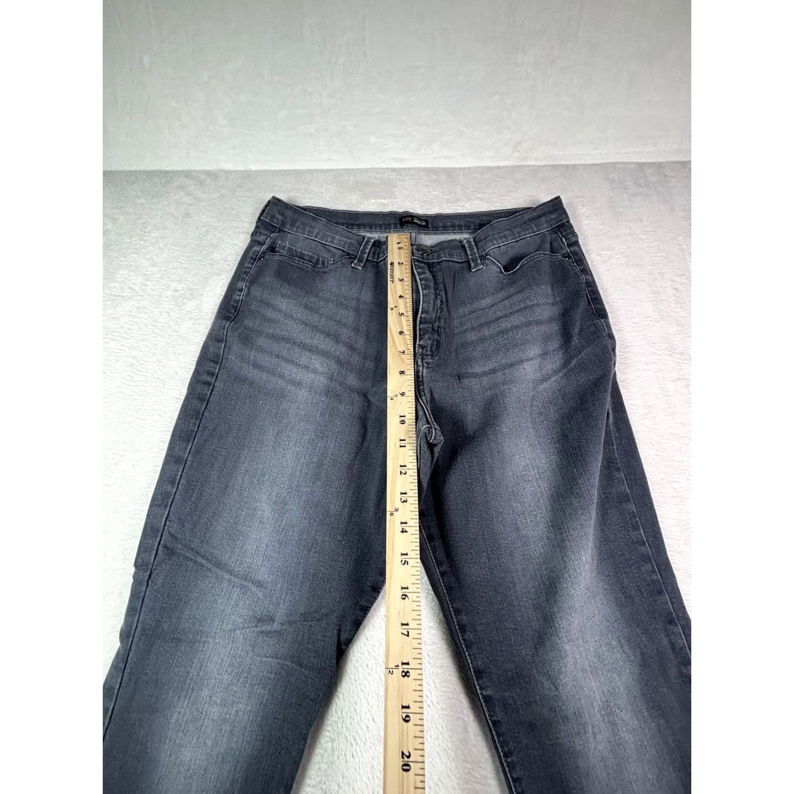 Lee LEE Women's Jeans Slim Fit 16 Medium Denim Black 5-Pocket Belt Loops Slimming Stretch Jeans Size 38" / US 16 / IT 52 - 3 Thumbnail
