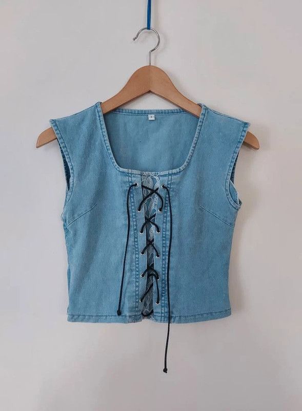 Vintage Denim look vintage top 8 Size S / US 4 / IT 40 - 2 Thumbnail