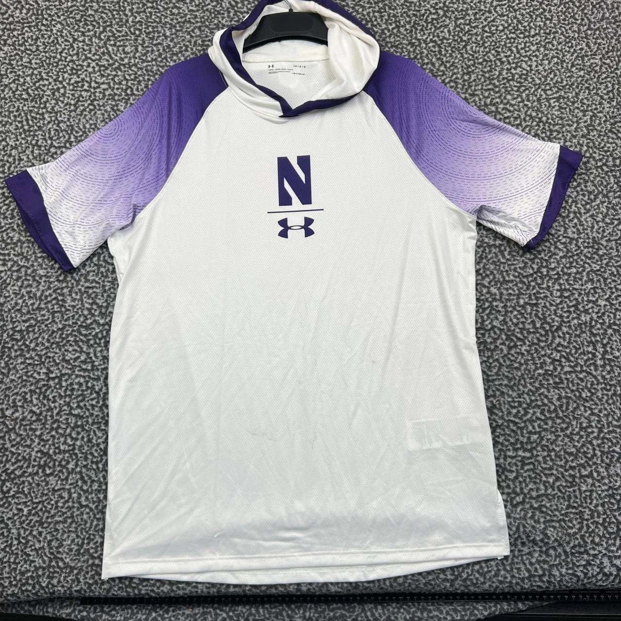 Under Armour Northwestern Wildcats Shirt L Heatgear Short Sleeve Hooded Size US L / EU 52-54 / 3 - 1 Thumbnail