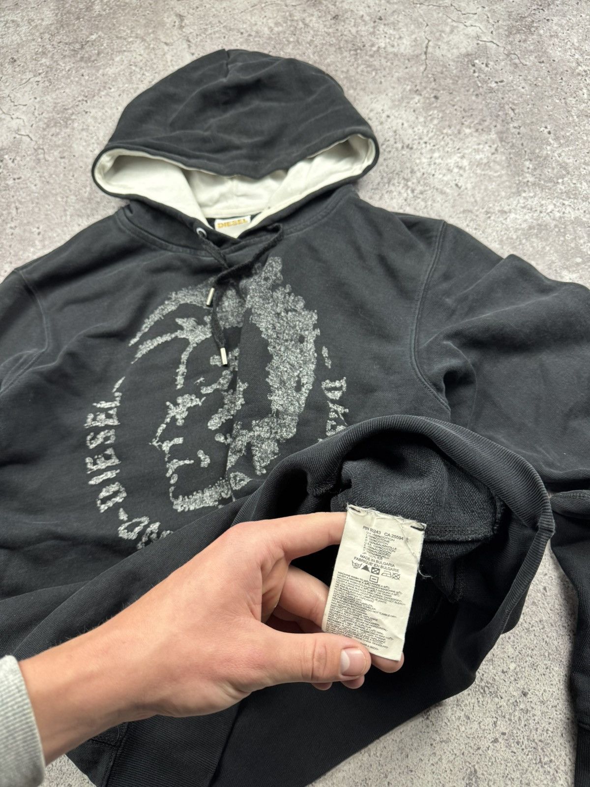Diesel Vintage Y2K Diesel Face Punk Big Logo Black Hoodie Hooded Size US L / EU 52-54 / 3 - 5 Thumbnail