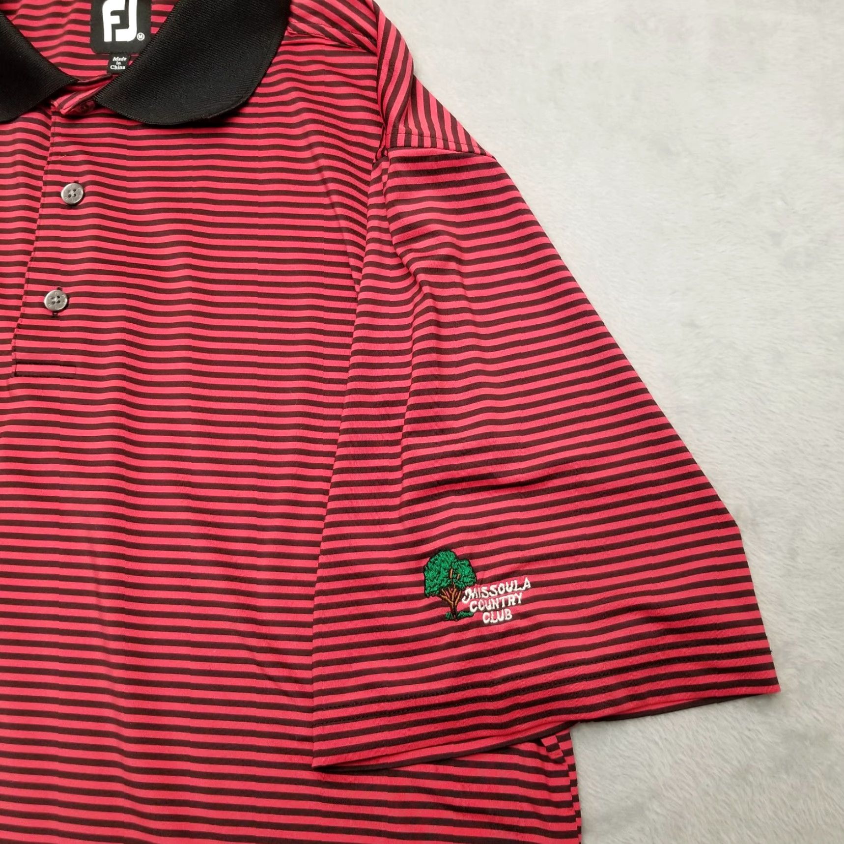 Footjoy FootJoy Polo Shirt Men M Red Black Striped Golf Performance Missoula Club Shirt Polo Golf Performance FootJoy Mens M Red Striped Polo Missoula Club Size US M / EU 48-50 / 2 - 4 Thumbnail