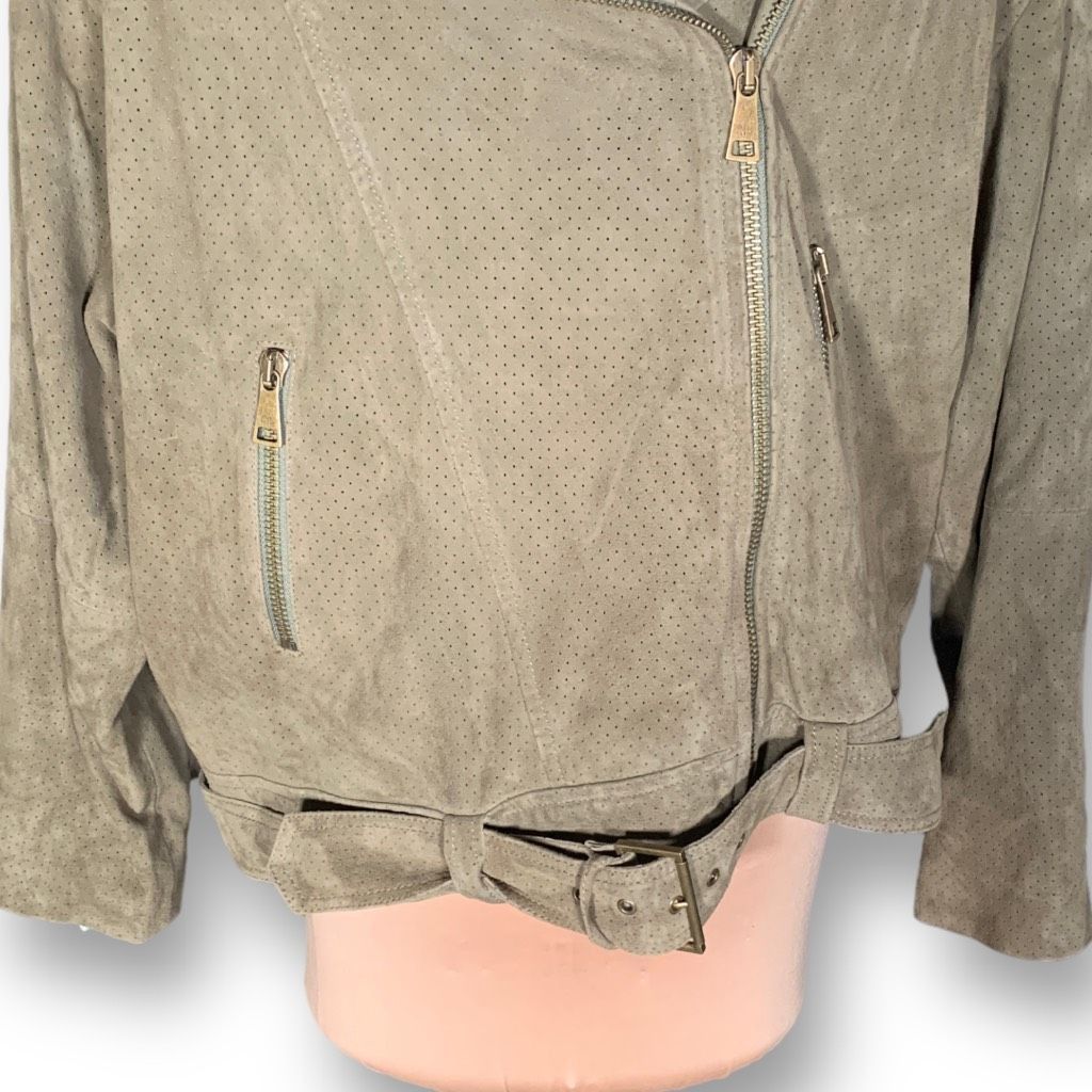Ted Baker Ted Baker Louiey Convertible Perforated Suede Biker Moto Jac Size XL / US 12-14 / IT 48-50 - 8 Thumbnail