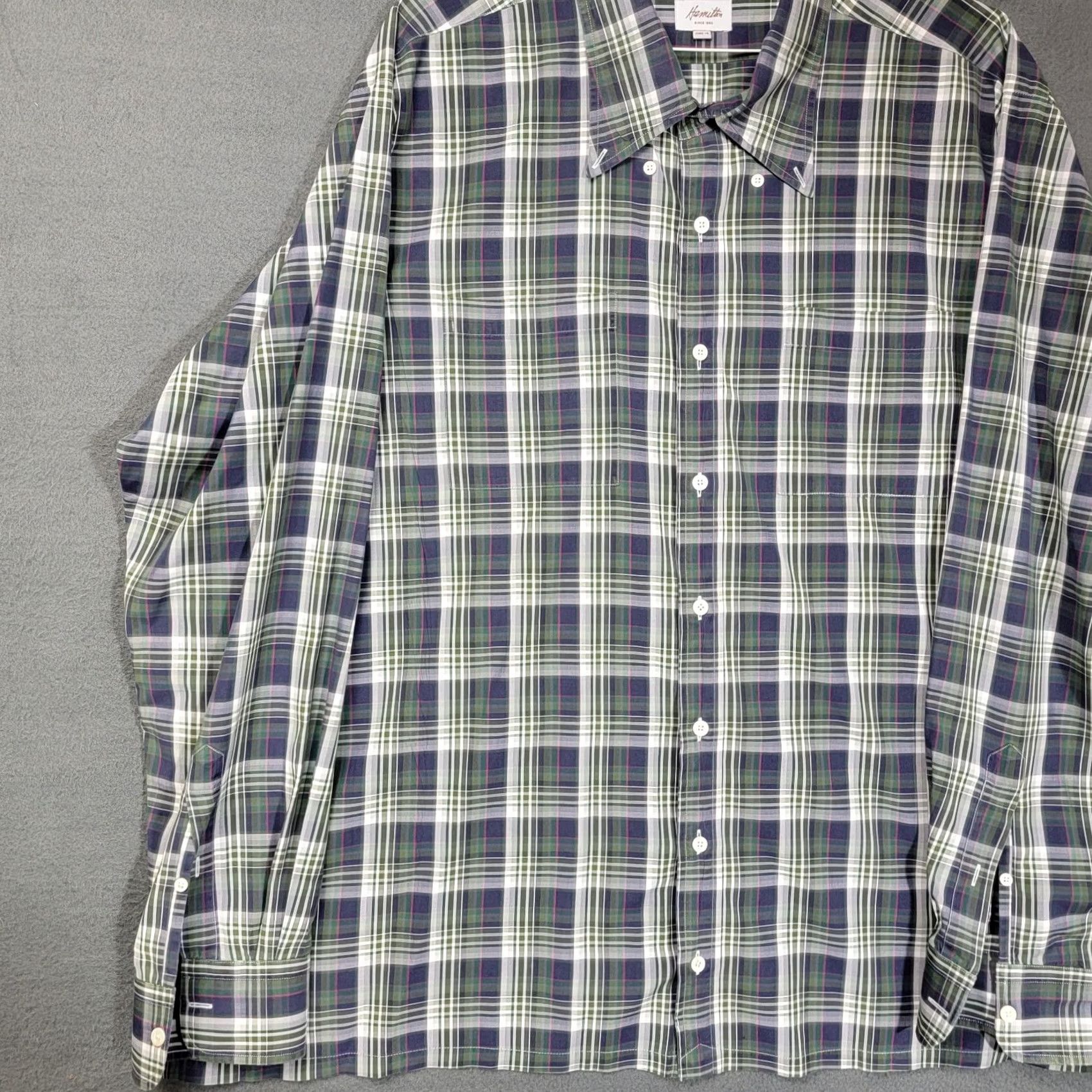 Hamilton Hamilton Button Shirt Mens 3XL Long Sleeve plaid Casual Button-Down Shirt Size US XXL / EU 58 / 5 - 3 Thumbnail