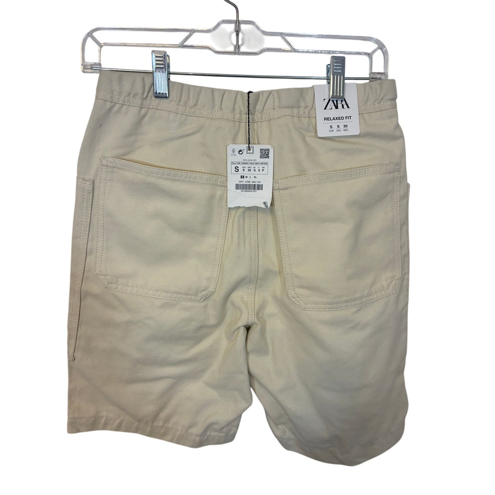 Zara NWT Zara Relaxed Fit Men's Cargo Shorts Cream S gorpcore Size US 28 / EU 44 - 3 Thumbnail