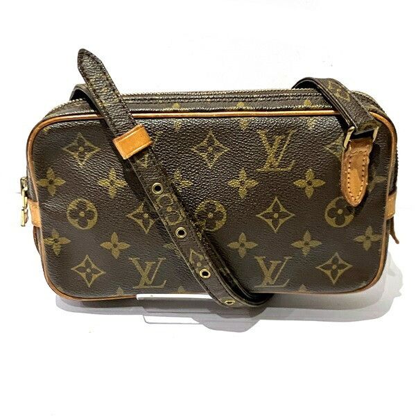 image of Louis Vuitton Monogram Pochette Marly Bandouliere in Brown, Women's