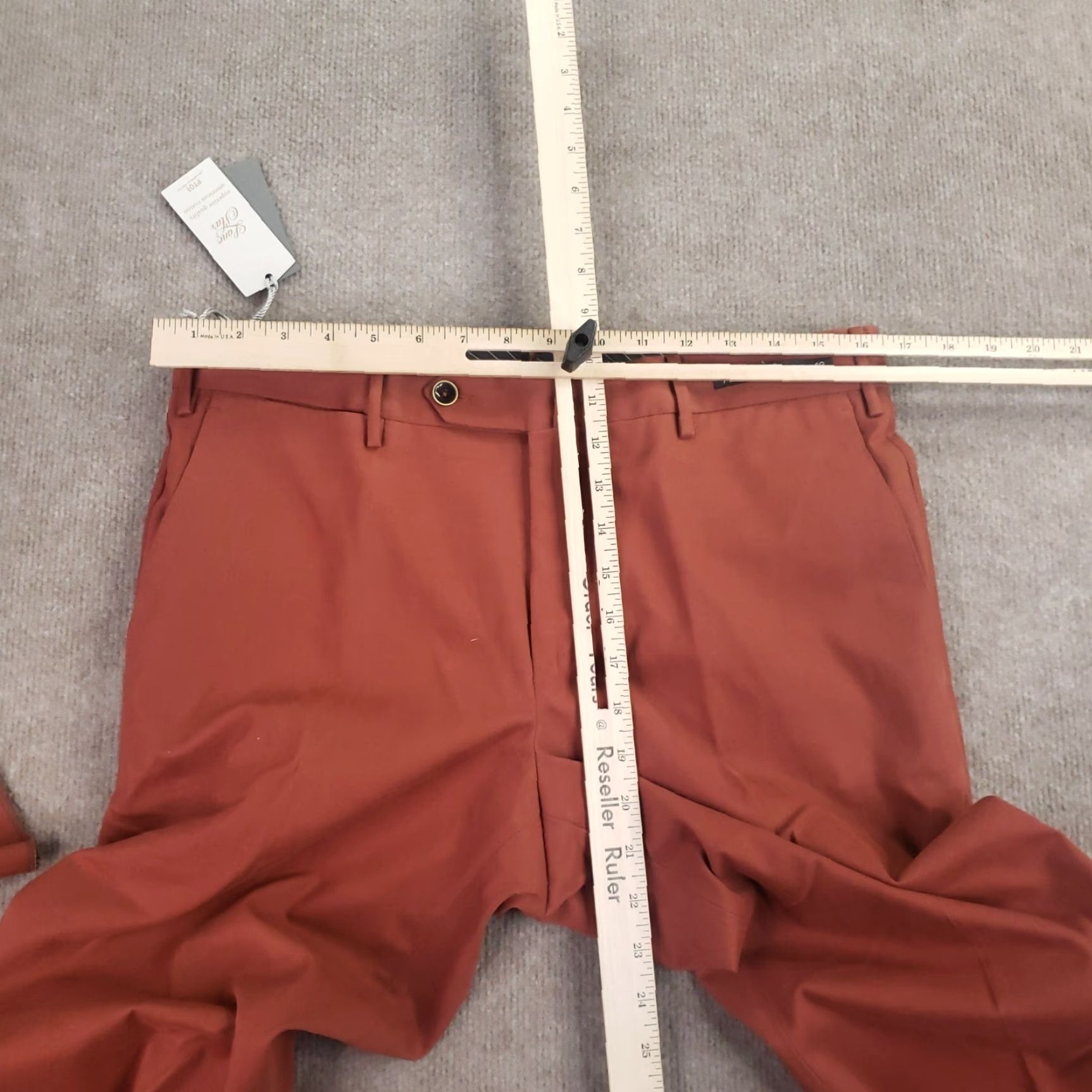 Vintage VINTAGE PT01 Pants Slacks Mens Slim Front Flat 34x36 Burnt Orange Cotton Dress Pants Mens 34 Boys? Size US 34 / EU 50 - 4 Thumbnail