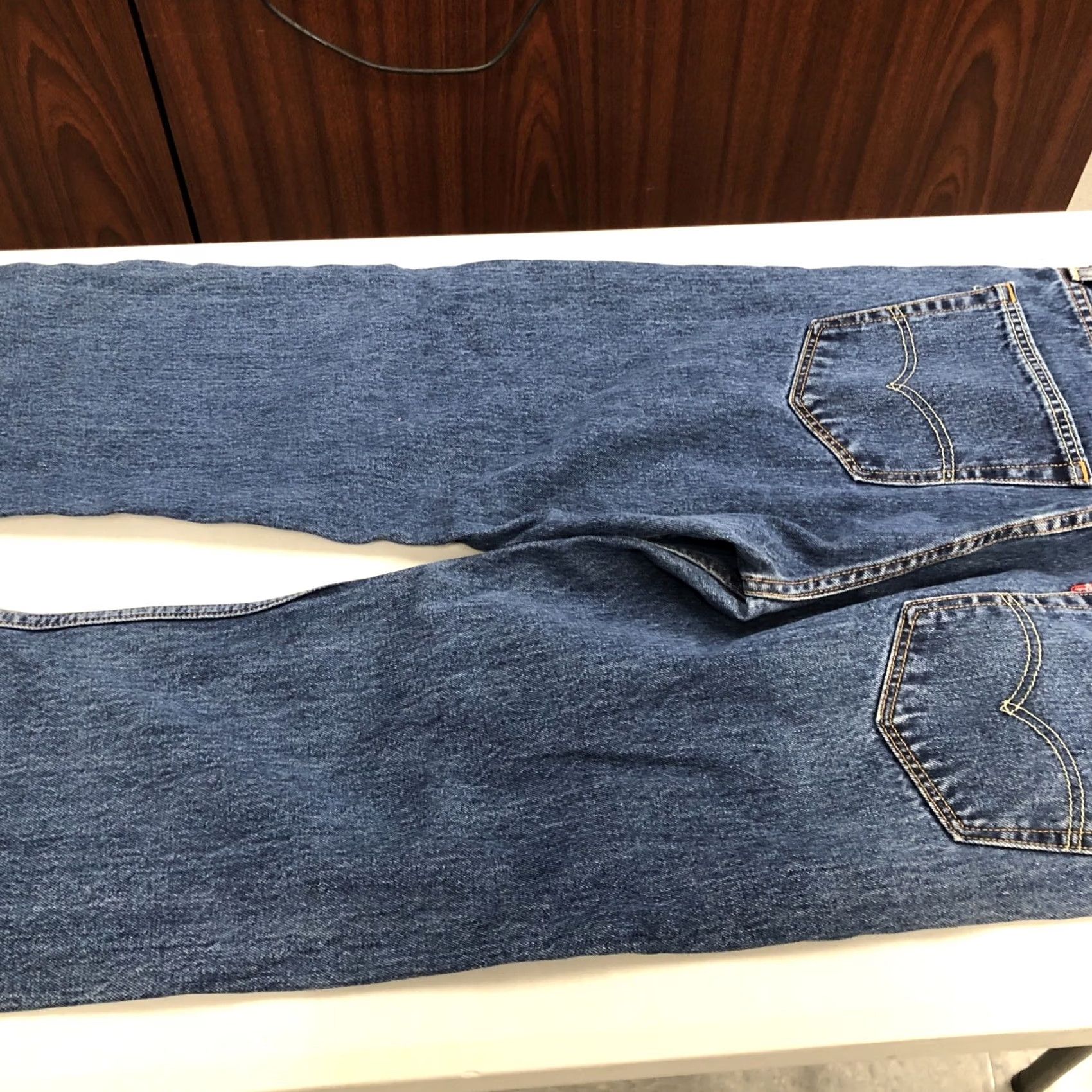 Levi's Levi's 505 Jeans Mens 36x31 Blue Dark Wash Regular Straight Leg Denim Zip 5-Pocket Size US 36 / EU 52 - 6 Thumbnail