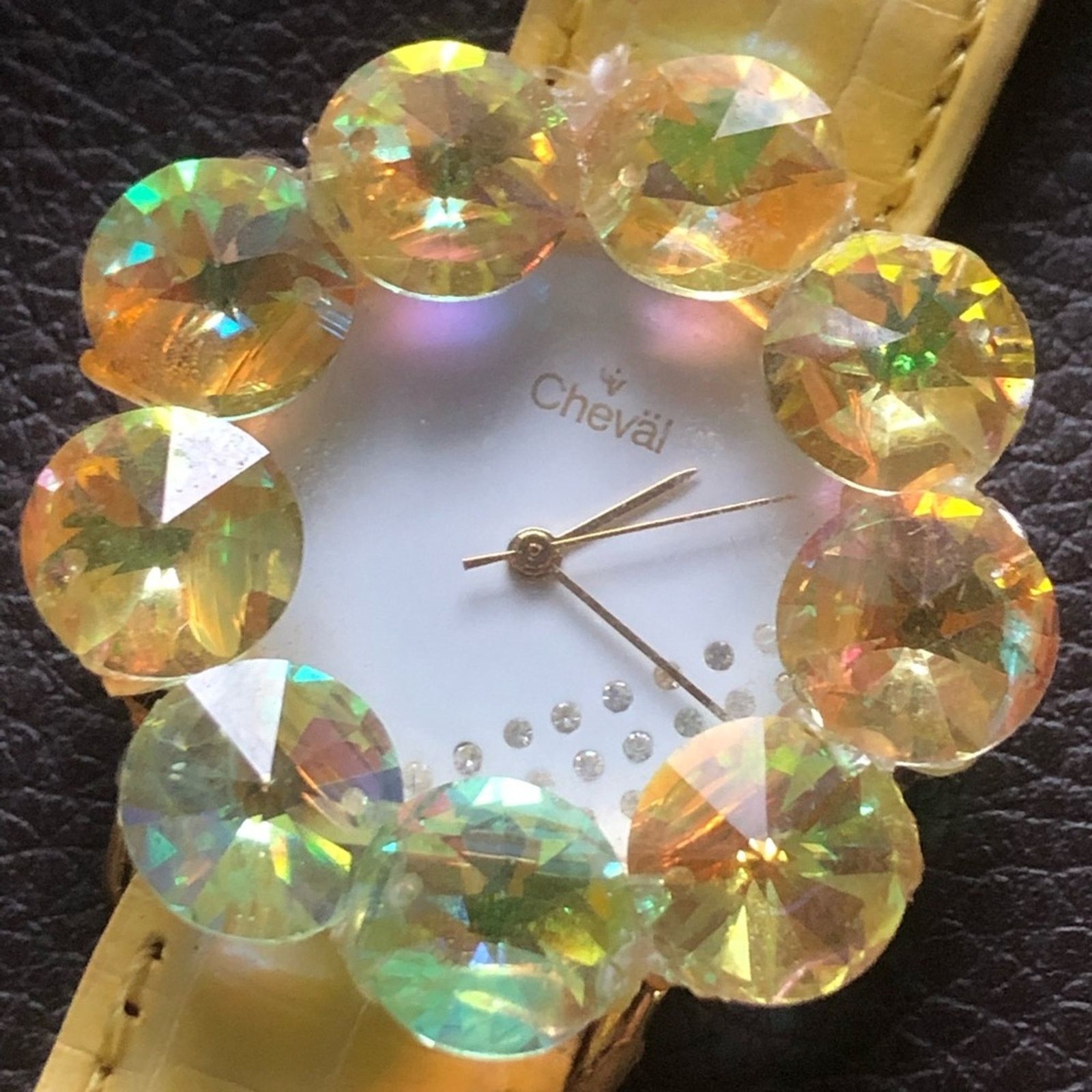 Vintage Vintage 80s ladies Cheval lemon rivoli leather band wat Size ONE SIZE - 2 Thumbnail