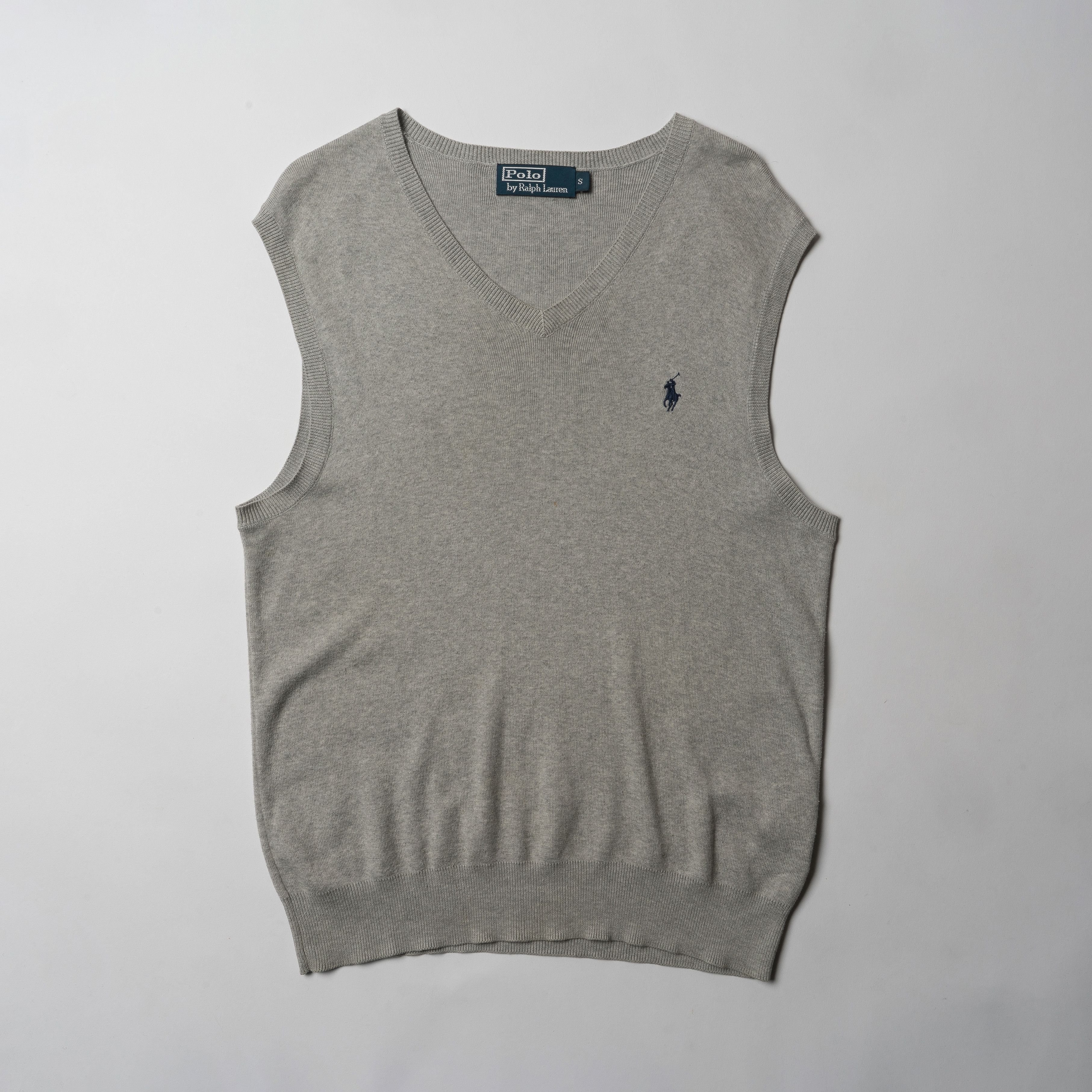 Polo Ralph Lauren 📌Polo RALPH LAUREN Vintage Gray Cotton Vest Size US S / EU 44-46 / 1 - 1 Thumbnail