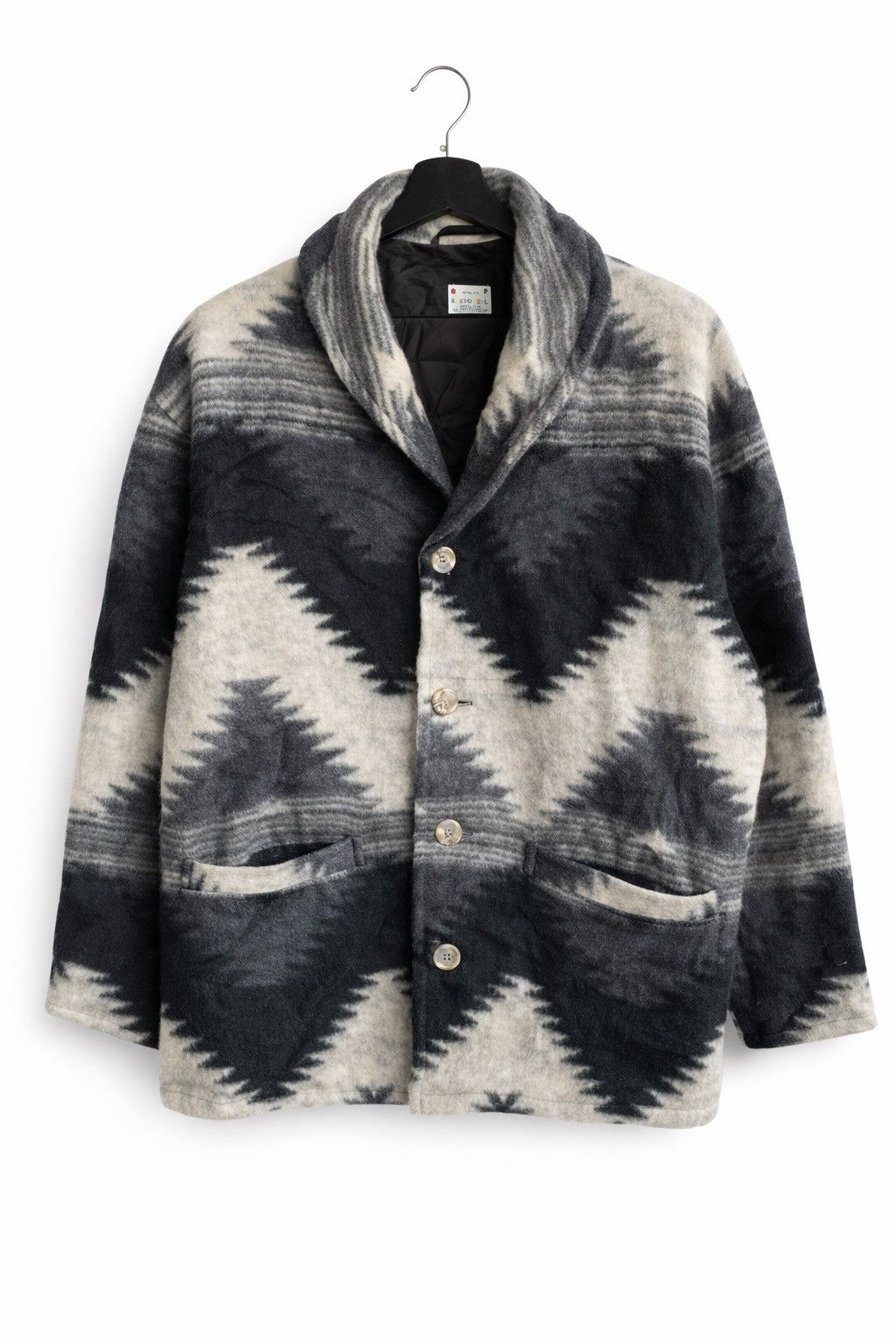 Japanese Brand Kredo Bell Japanese Wool Blend Pattern Winter Outerwear Size US L / EU 52-54 / 3 - 1 Thumbnail