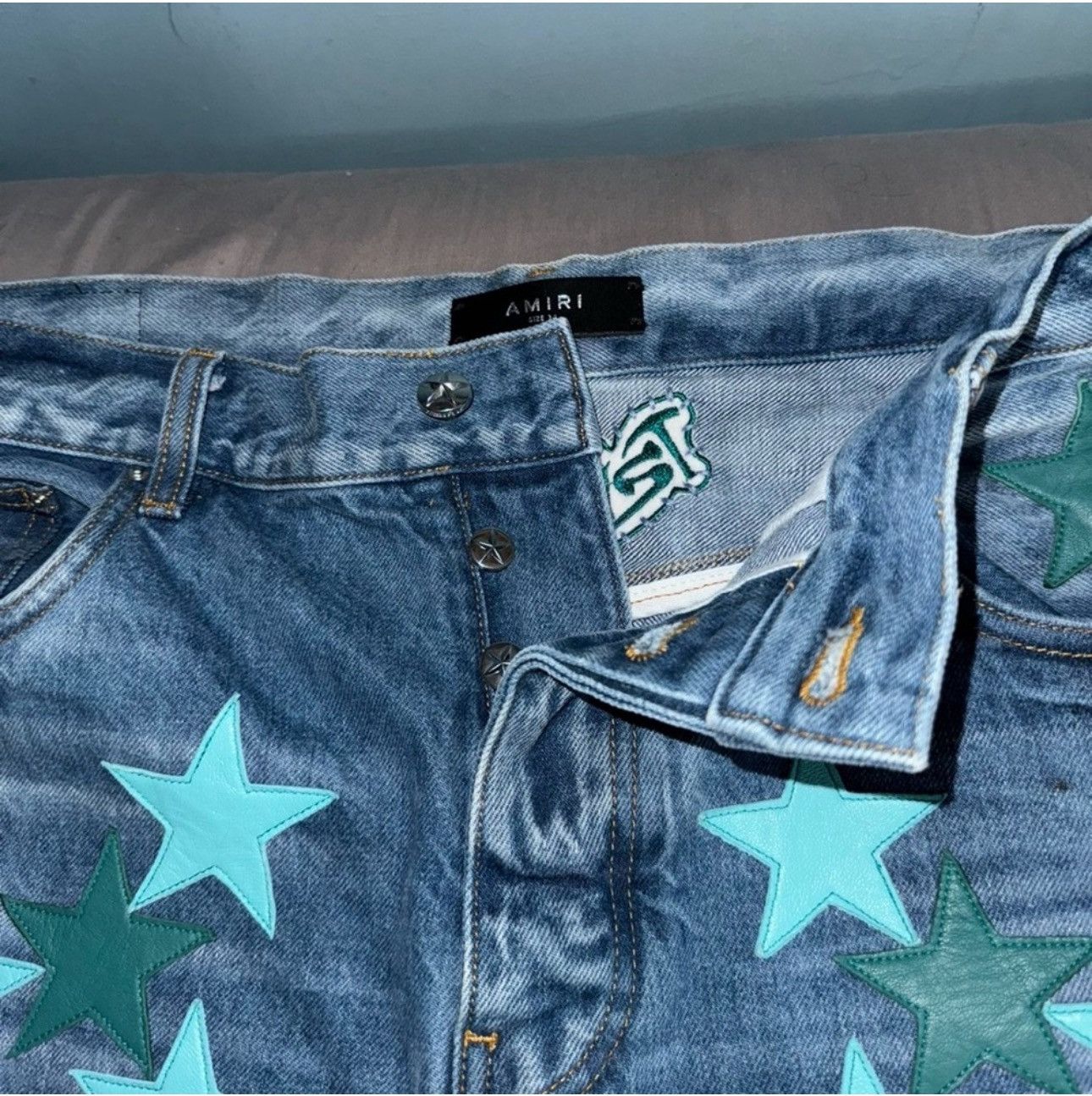 Amiri Amiri Chemist Leather Star Blue Jeans Size US 30 / EU 46 - 3 Thumbnail