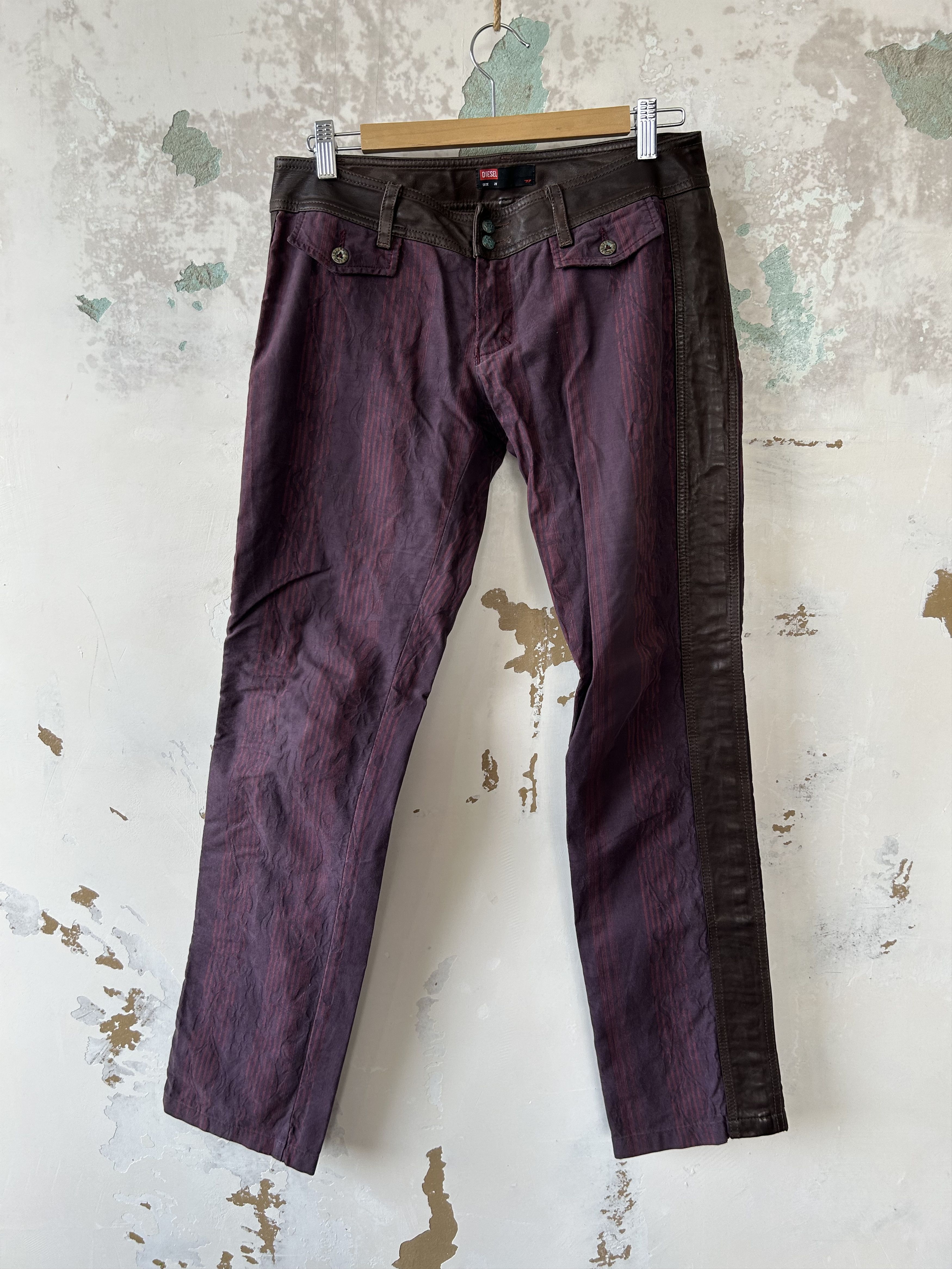 Diesel Vintage Avant Garde Pants Diesel leather rare Size 28" / US 6 / IT 42 - 1 Thumbnail