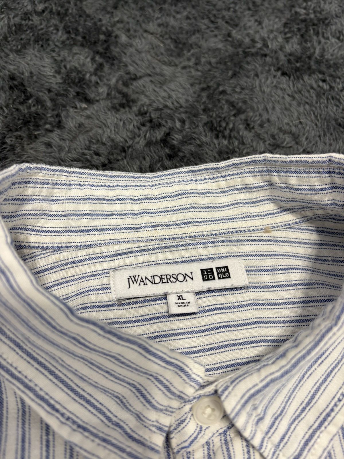 JW Anderson × Uniqlo JW Anderson Uniqlo Linen Striped Patchwork Shirt Size US XL / EU 56 / 4 - 6 Thumbnail