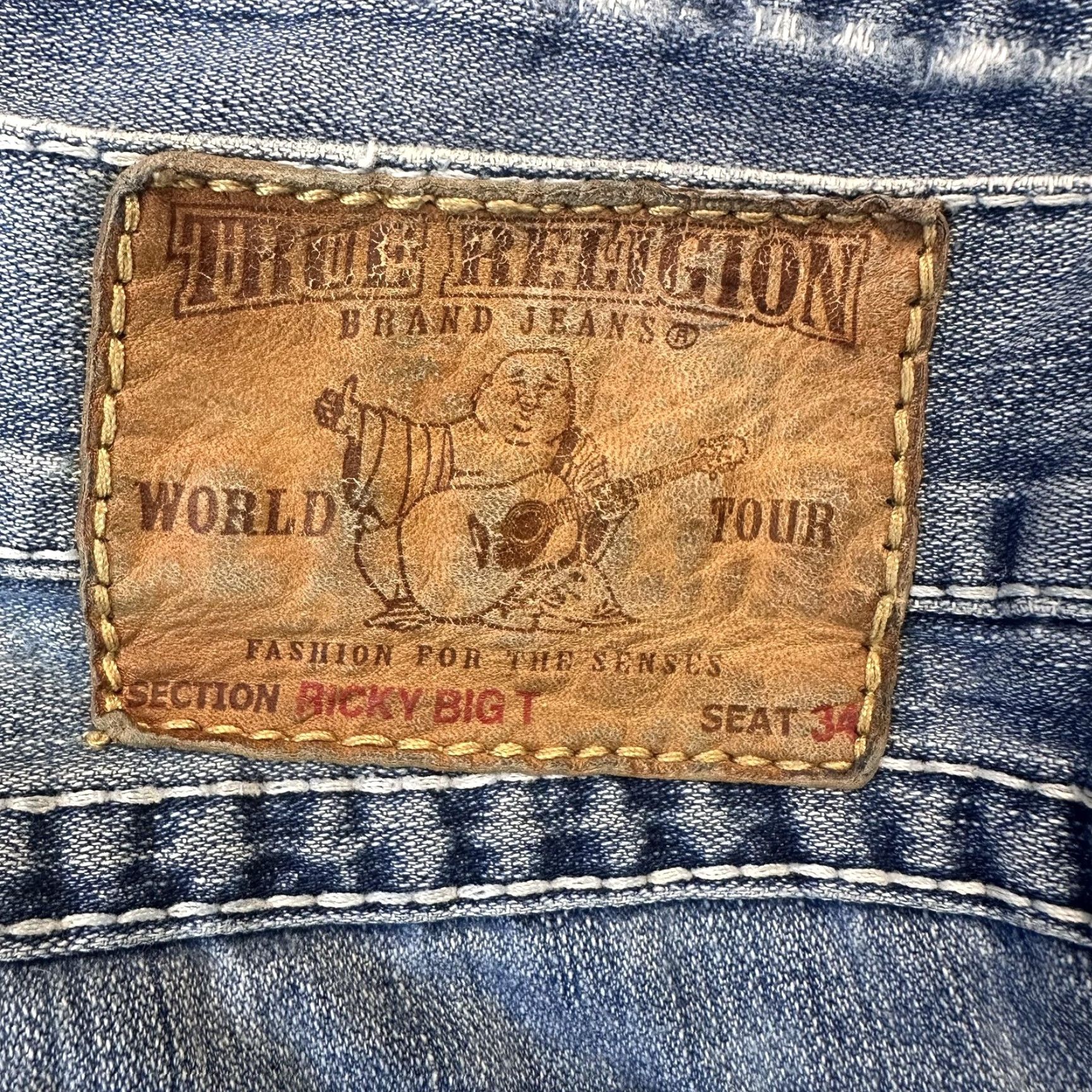 True Religion True Religion Jeans Mens 38x30 Ricky Big T Contrast Stitch Made USA Straight Leg Size US 38 / EU 54 - 7 Thumbnail