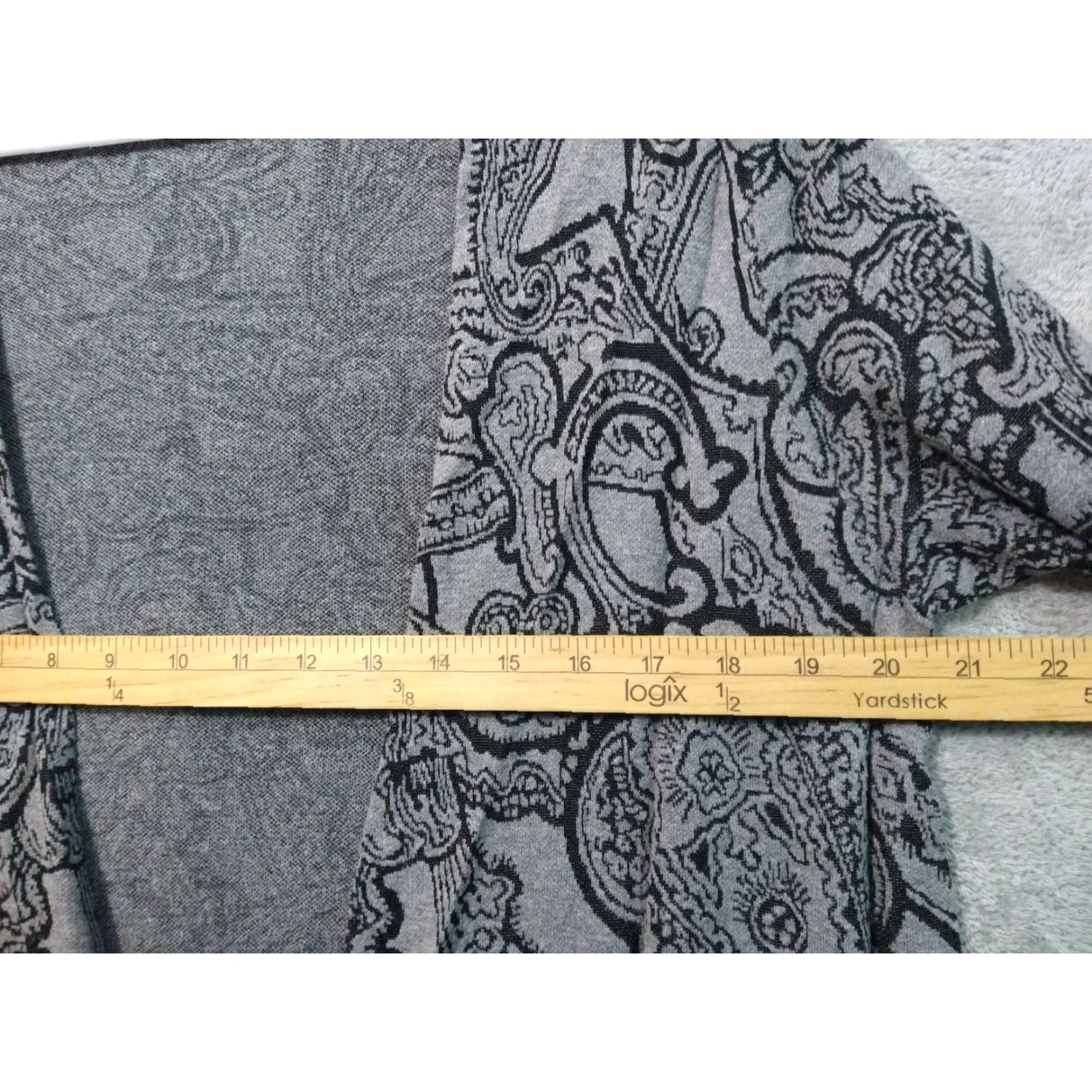 J. Jill J.Jill Sweater Cardigan Womens Small Gray Paisley Open Front Boho Lagenlook Knit Lightweight Casual Vintage No Size S / US 4 / IT 40 - 4 Thumbnail