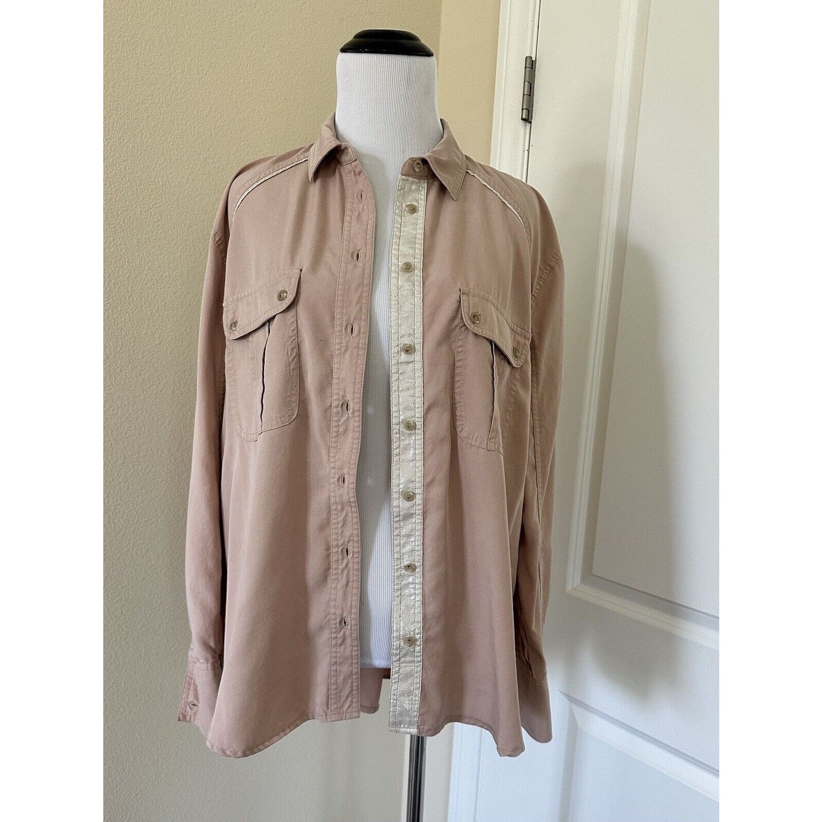 Free People Free People Off Campus Blush Pink Metallic Shirt Size S Size S / US 4 / IT 40 - 1 Thumbnail