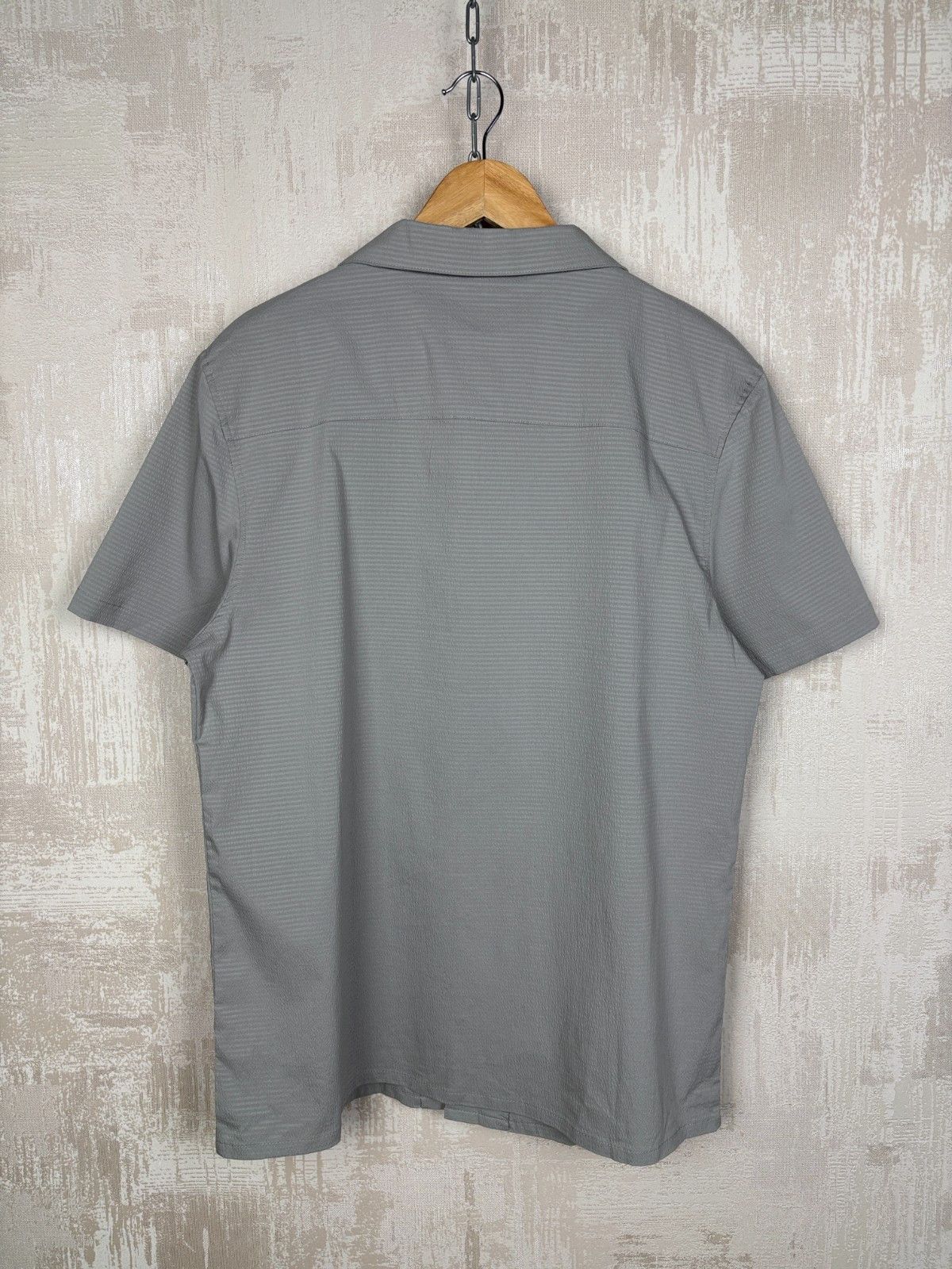 Other UK ARNE Seersucker Collar Short Sleeve Shirt in Stone Size US L / EU 52-54 / 3 - 14 Thumbnail