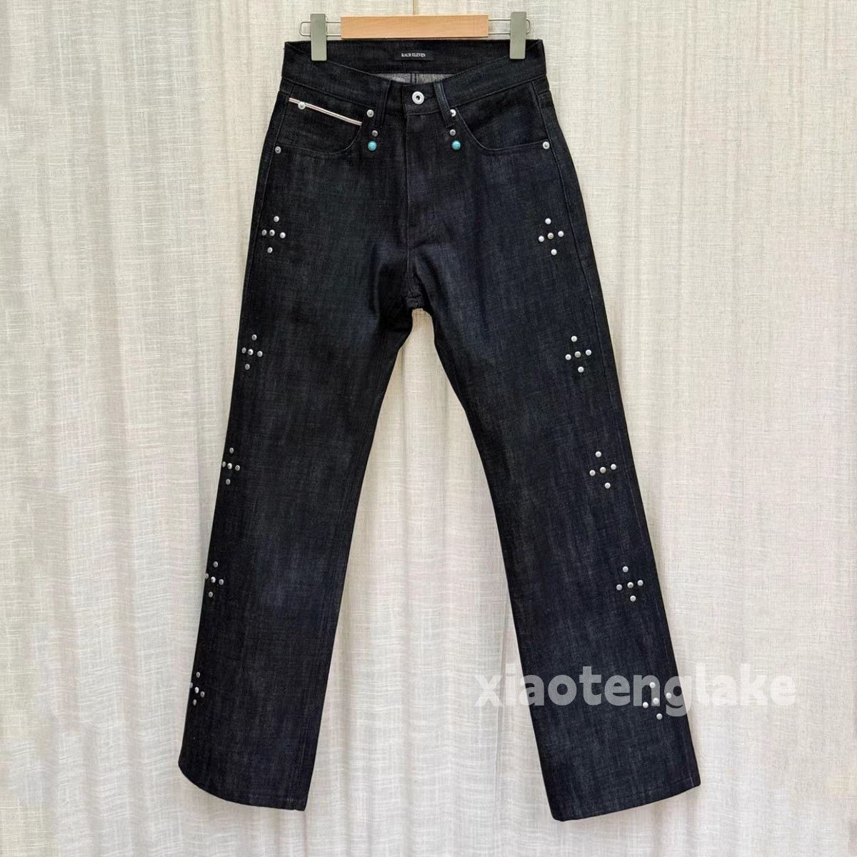 Jean otl junyawatanabe Prada style punk flared rivet jeans Size US 34 / EU 50 - 1 Thumbnail