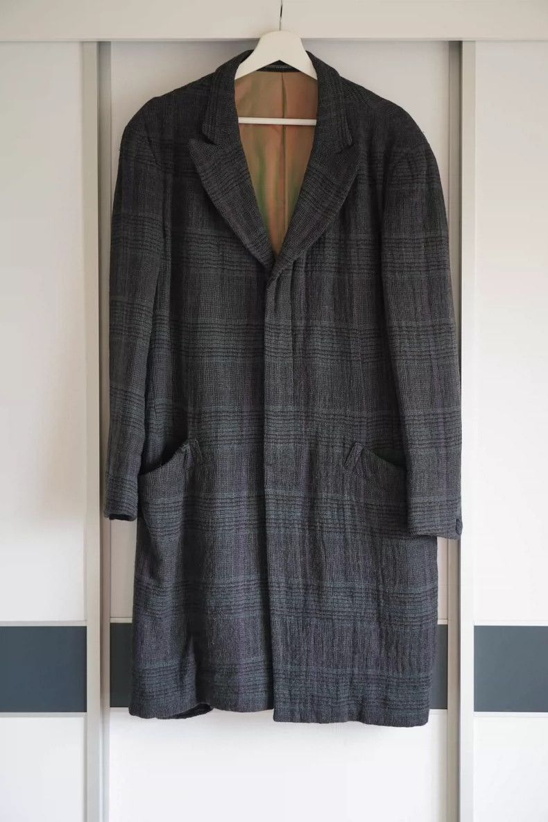 Yohji Yamamoto Yohji Yamamoto Yohji Yamamoto Plaid Long Coat for Men Size US S / EU 44-46 / 1 - 1 Thumbnail