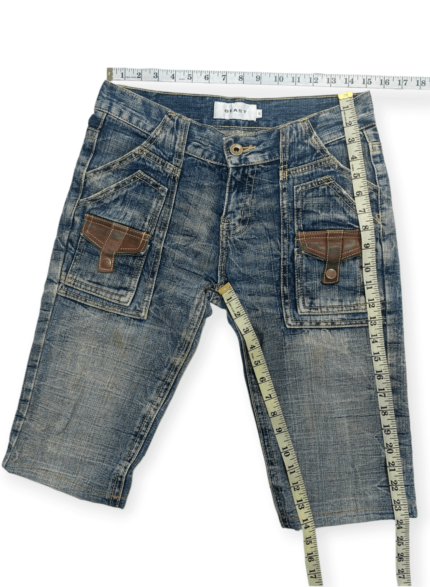 Japanese Brand Beast Leather Strip Multipocket Short Pant Size US 30 / EU 46 - 20 Thumbnail
