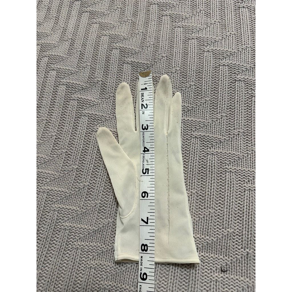 Vintage Vintage white fabric wrist length gloves READ Size ONE SIZE - 8 Thumbnail
