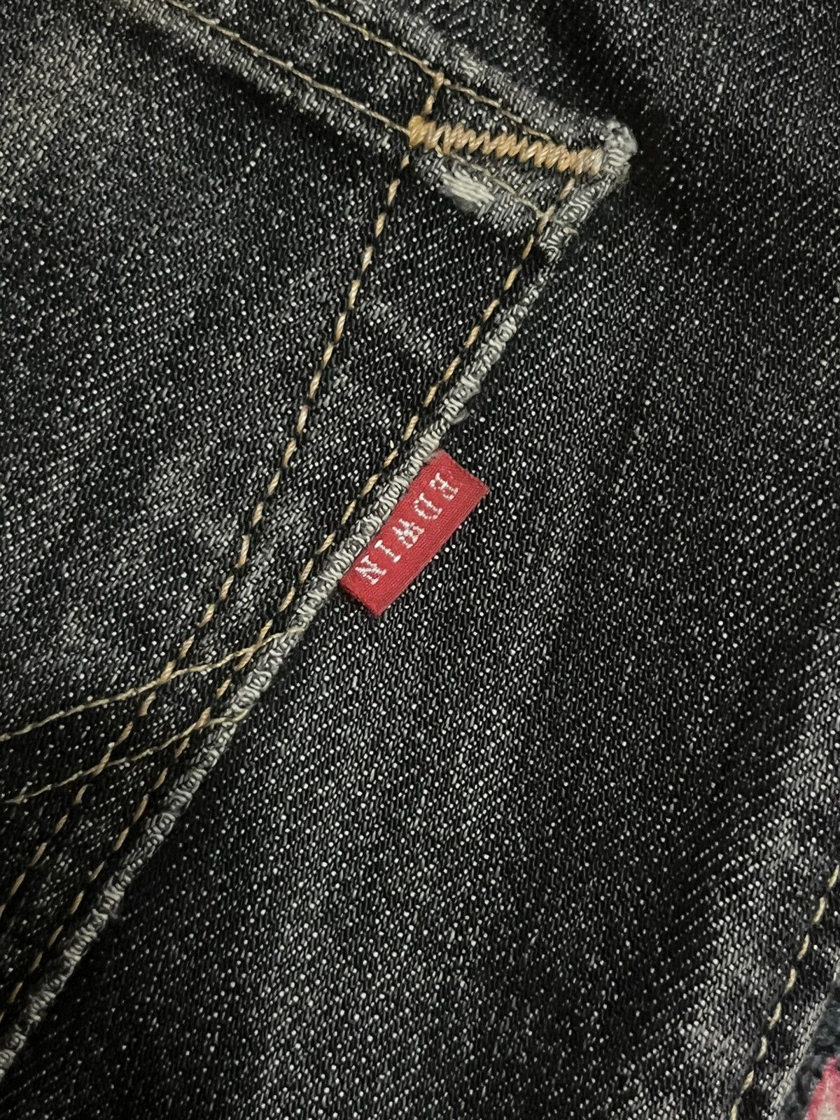 If Six Was Nine ⚡️Grunge⚡️Vintage Edwin Made in Japan Dark Wash Repair Jeans Size US 28 / EU 44 - 8 Thumbnail