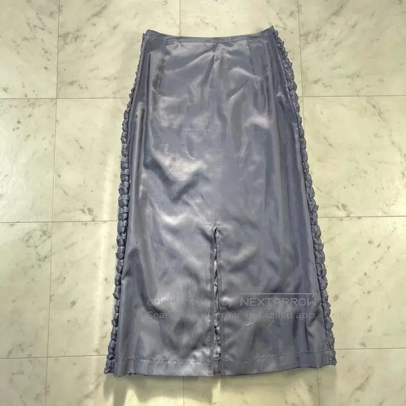 Comme des Garcons Comme des Garcons Size M Gray Blue 3D Pleated Satin Skirt Size 23" - 4 Thumbnail