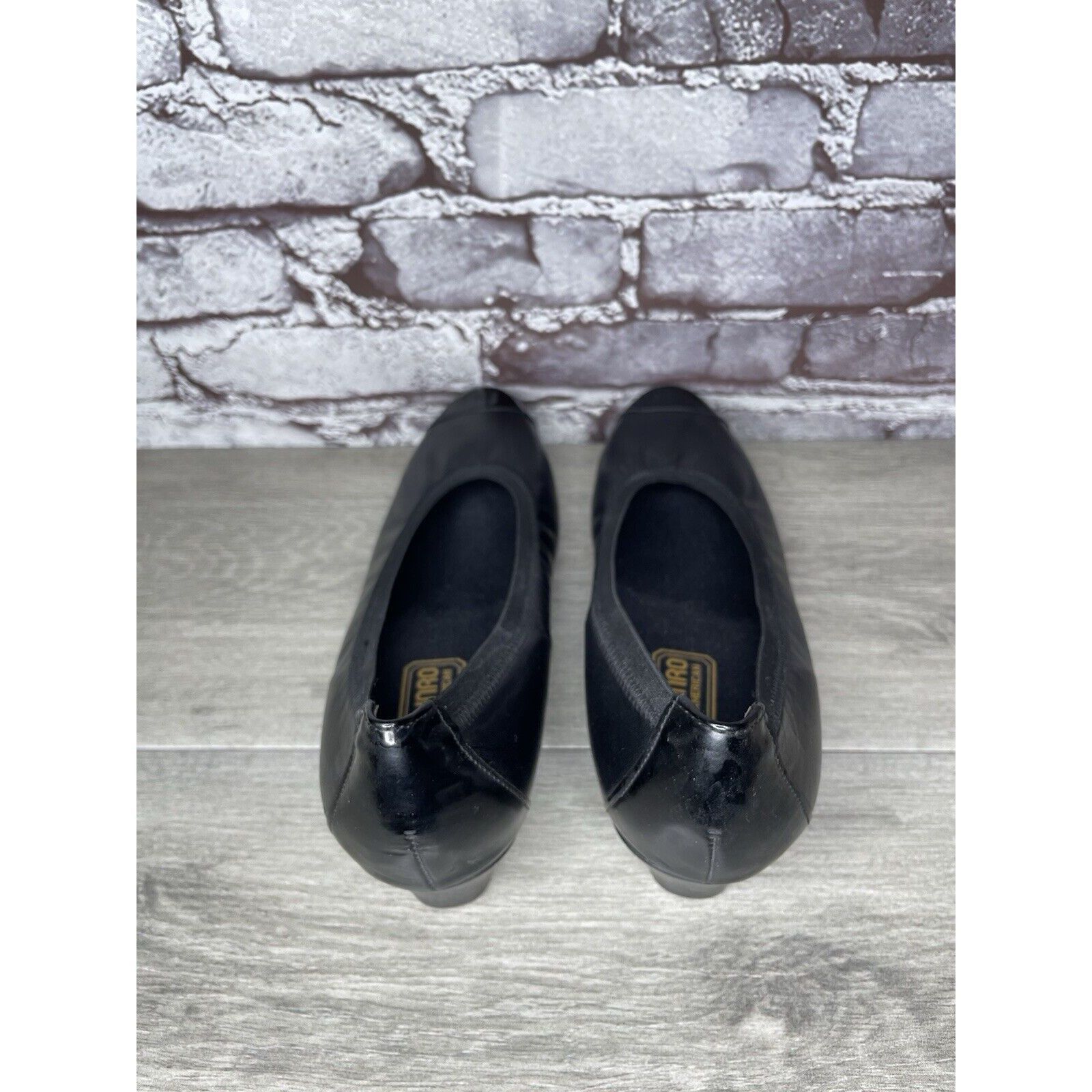 Other Munro American Black Leather Cap Toe Elastic Comfort Heels W Size US 11.5 / IT 41.5 - 11 Thumbnail