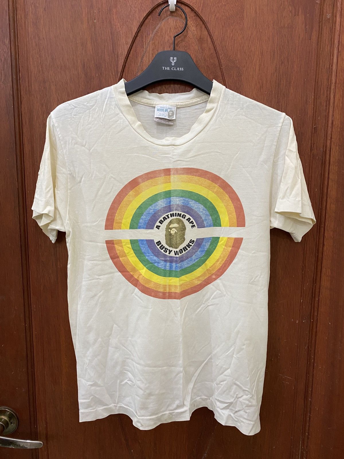 Bape Rare Vintage 90s Bathing Ape Busy Works Raibow Tee Size US M / EU 48-50 / 2 - 1 Thumbnail