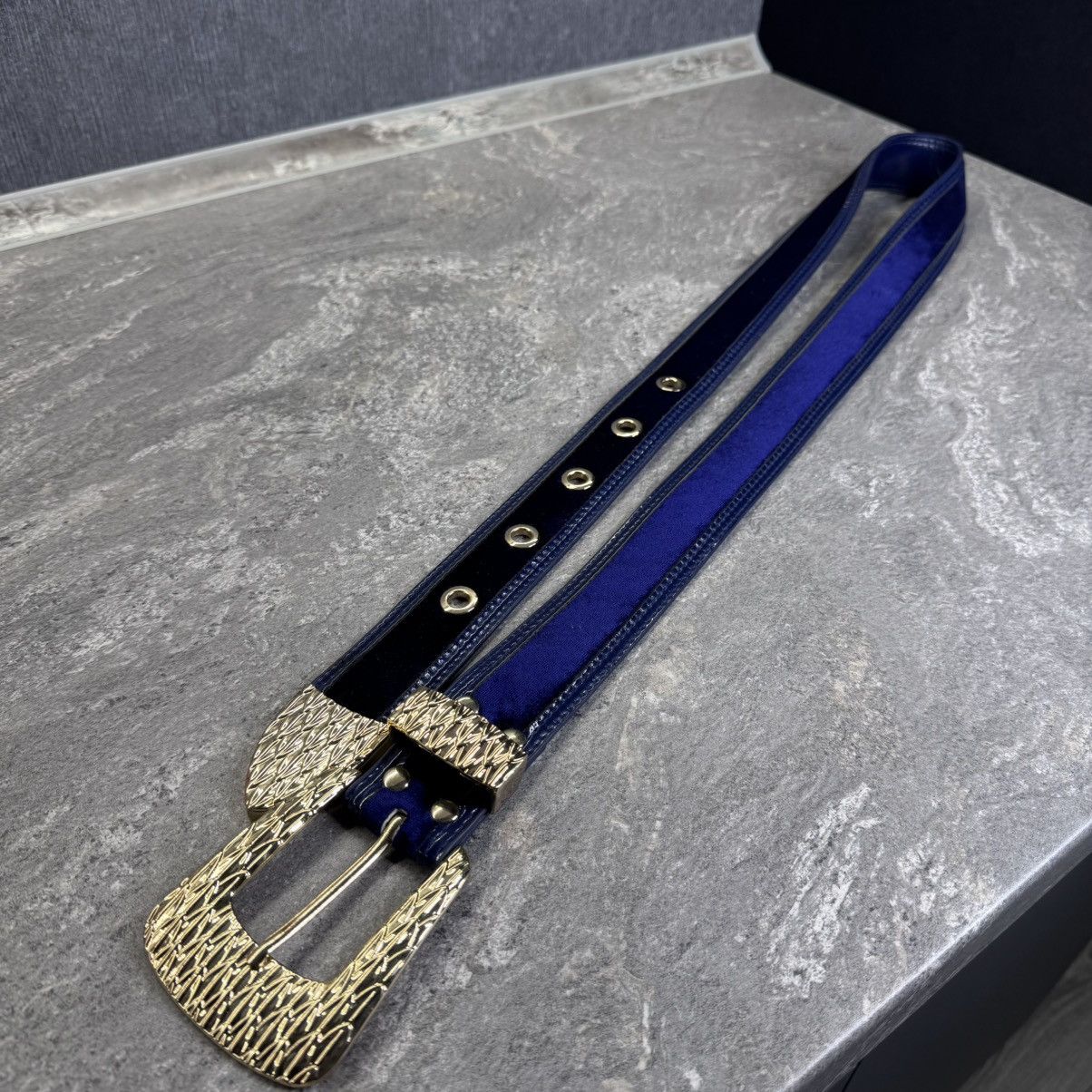 Japanese Brand Vintage Belt BB Simon style metal logo y2k velour Size ONE SIZE - 1 Thumbnail