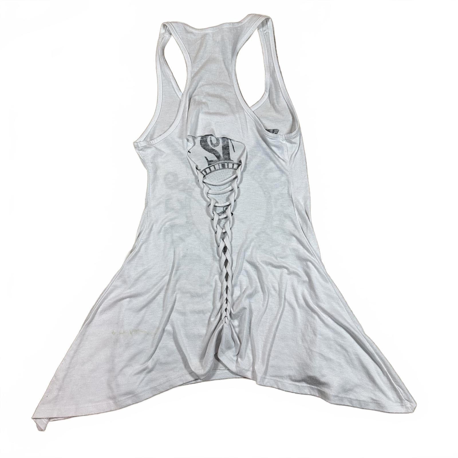 Unknown London Women's Tank Top Clock Graphic Black White Rhinestones Y2K Size M / US 6-8 / IT 42-44 - 3 Thumbnail