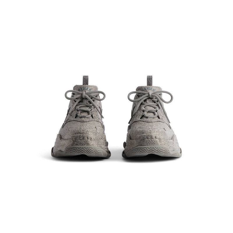 Balenciaga o1w1db10126 Triple S Sneakers With Rhinestones in Dark Grey Size US 7 / EU 40 - 3 Thumbnail