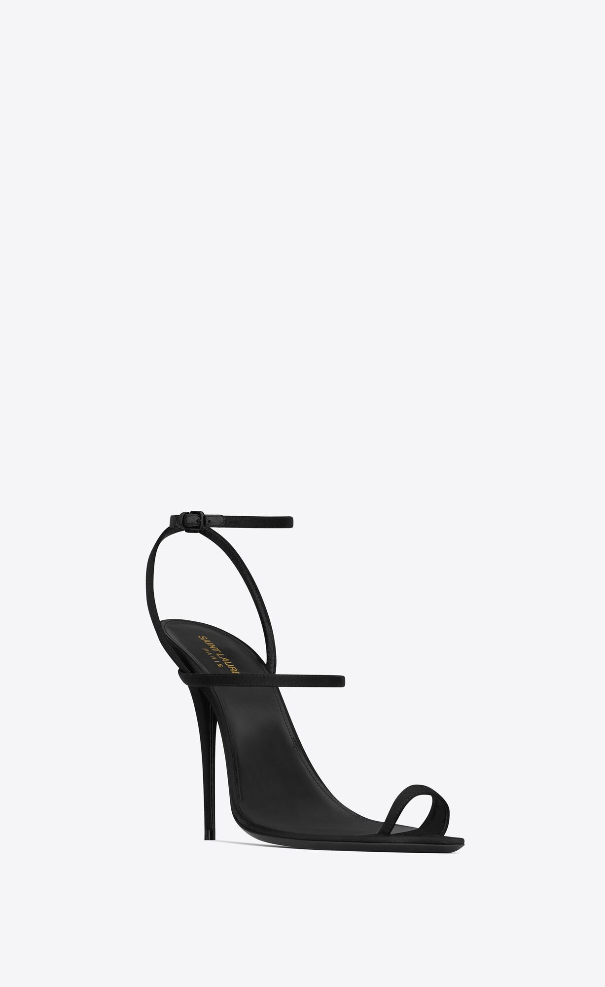 Saint Laurent Paris o1s1wg111024 Dive Sandals in Crepe Satin in Black Size US 7 / IT 37 - 3 Thumbnail