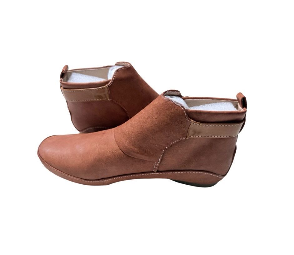 Other NWT Brown Faux Leather Ankle Wedge Boots EU 38 (US 7.5–8) Size US 7.5 / IT 37.5 - 3 Thumbnail