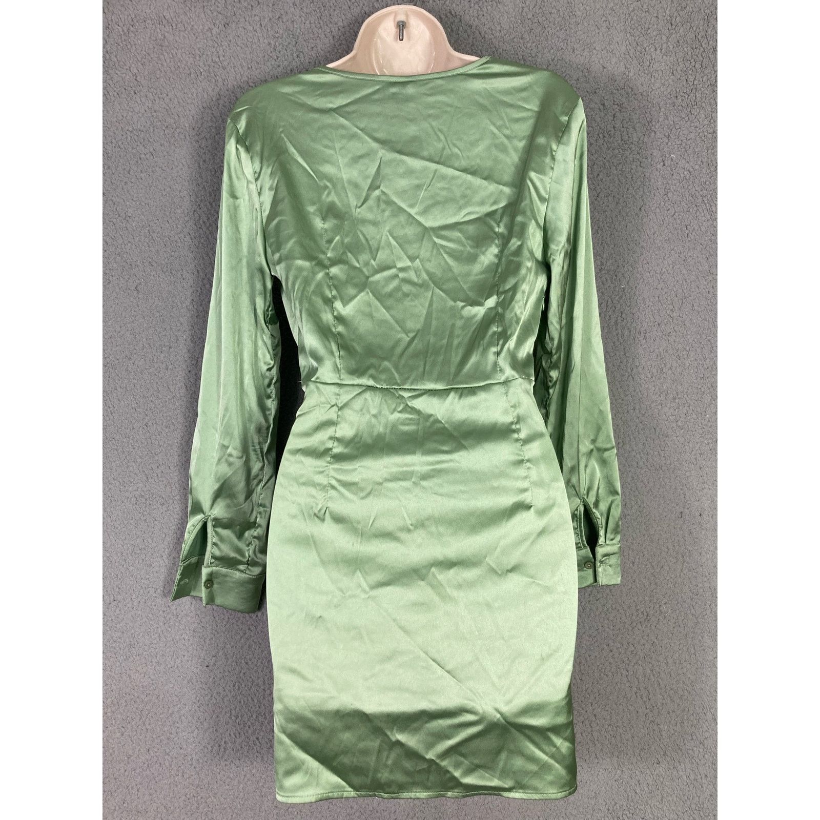 Shein SHEIN Satin Nightgown Olive Green Long Bell XS NWT Size XS / US 0-2 / IT 36-38 - 11 Thumbnail