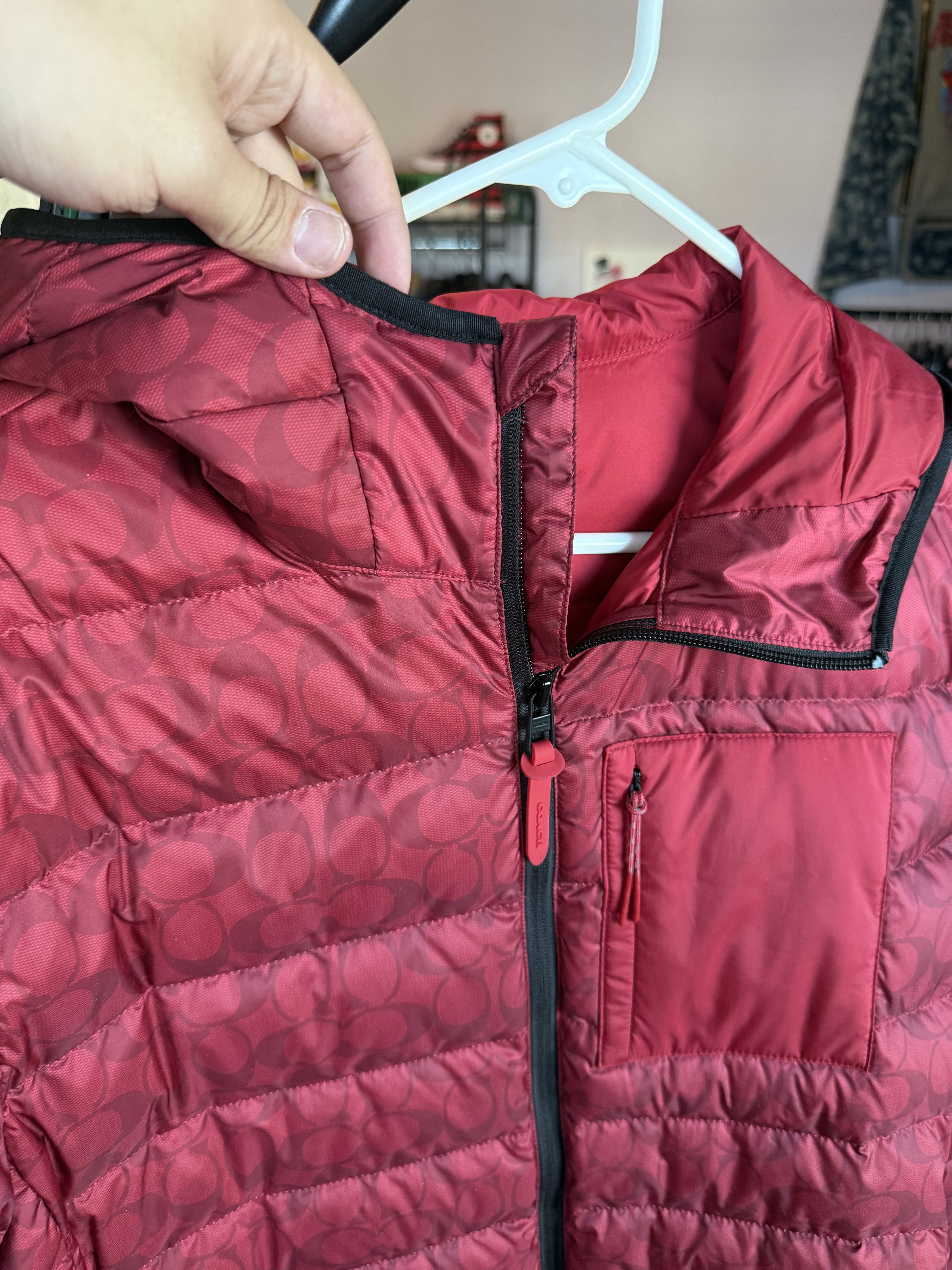 Coach Coach Red Signature Quilted Puffer Jacket Hooded Size US M / EU 48-50 / 2 - 3 Thumbnail