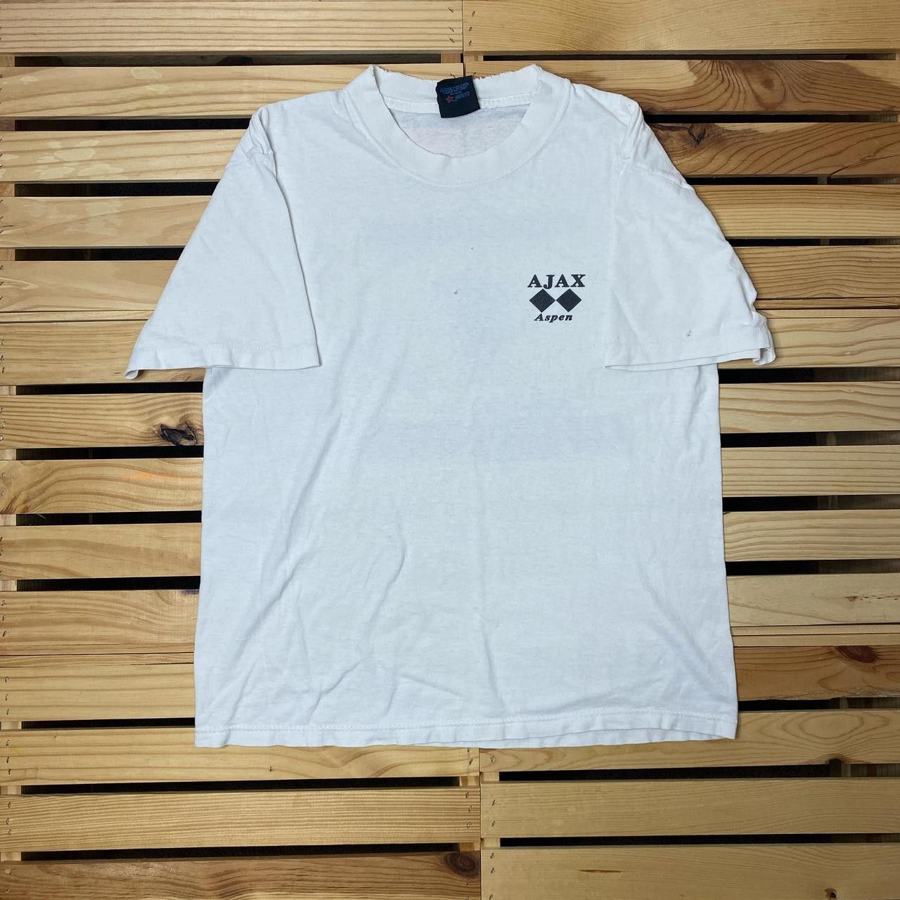 Soffe Vintage Aspen, CO White Thrashed Ski Tee Size Medium Size US M / EU 48-50 / 2 - 2 Thumbnail