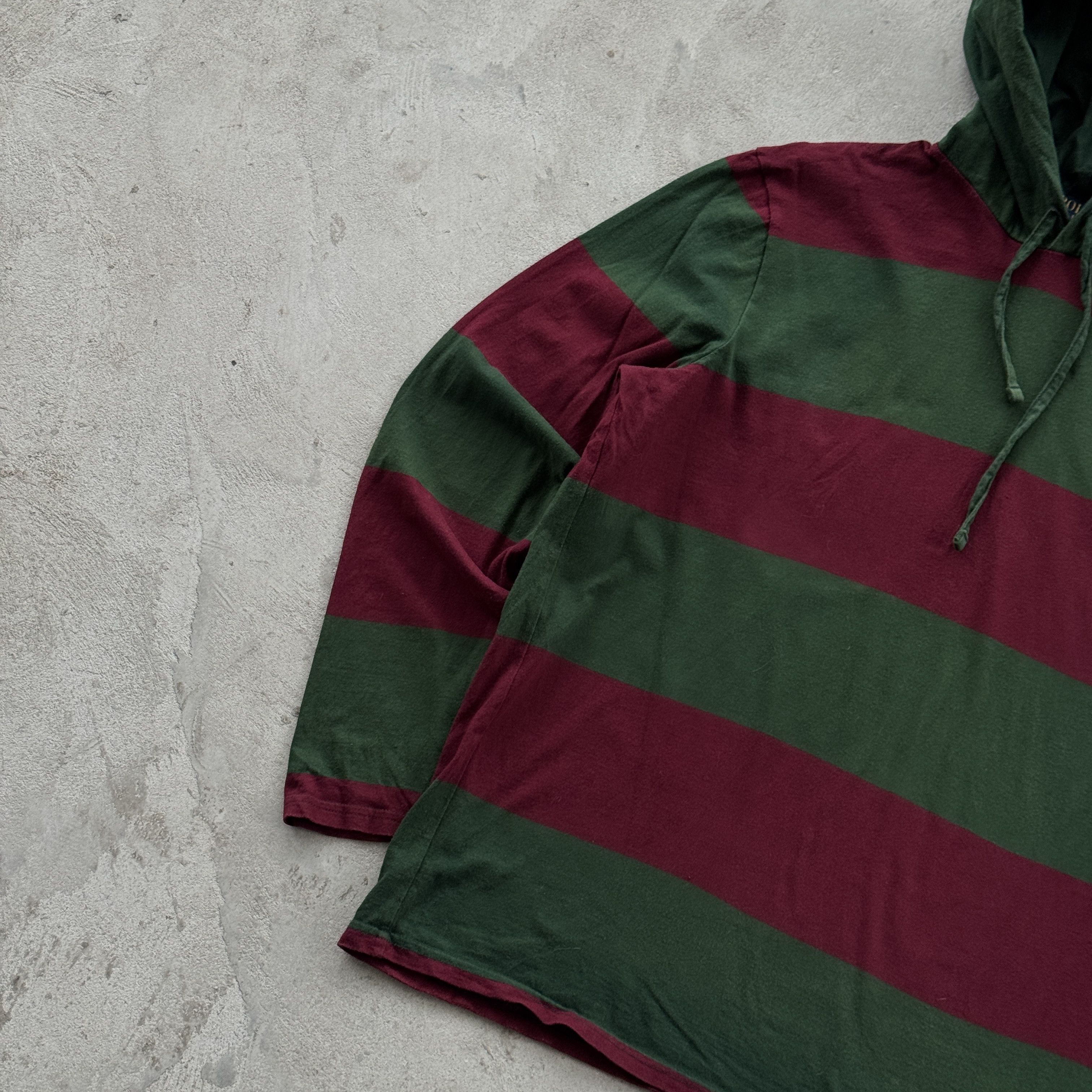 Polo Ralph Lauren Vintage 90s Polo Ralph Lauren Striped Hooded Sweatshirt Size US L / EU 52-54 / 3 - 3 Thumbnail