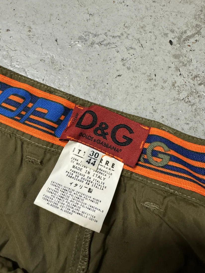Designer × Dolce & Gabbana × Vintage 2000s Dolce & Gabbana Green & Orange Nylon Cargo Pants Size US 31 - 8 Thumbnail