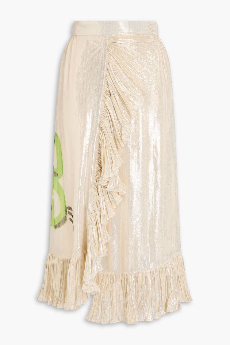 Gucci o1y0925 Metallic Midi Skirt in Multicolor Size 27" / US 4 / IT 40 - 1 Thumbnail