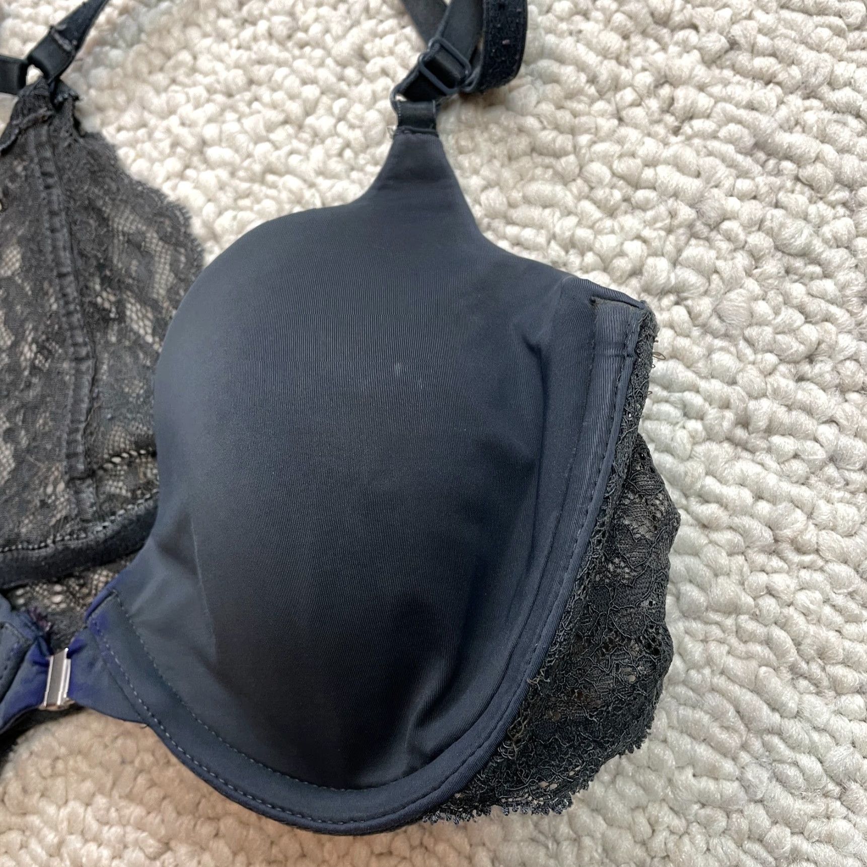 Gap Gap Body Bralette Womens 34 B Gray Lace Racerback Wired Soft Nylon Comfort Size ONE SIZE - 4 Thumbnail