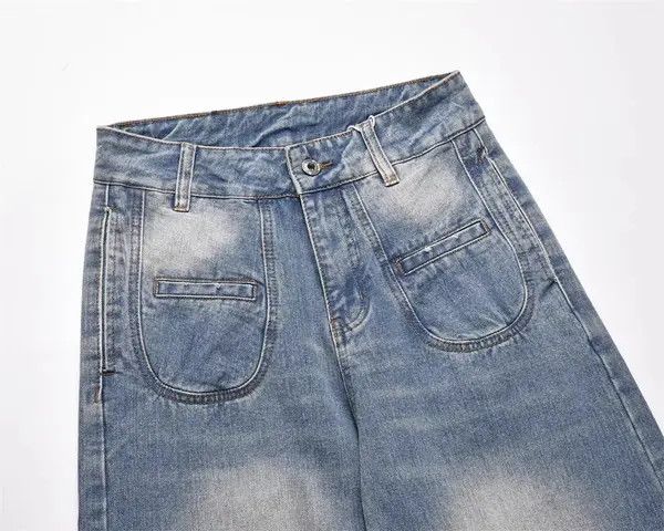 Japanese Brand Rena Men's loose casual wide-leg straight gradient jeans Size US 32 / EU 48 - 3 Thumbnail