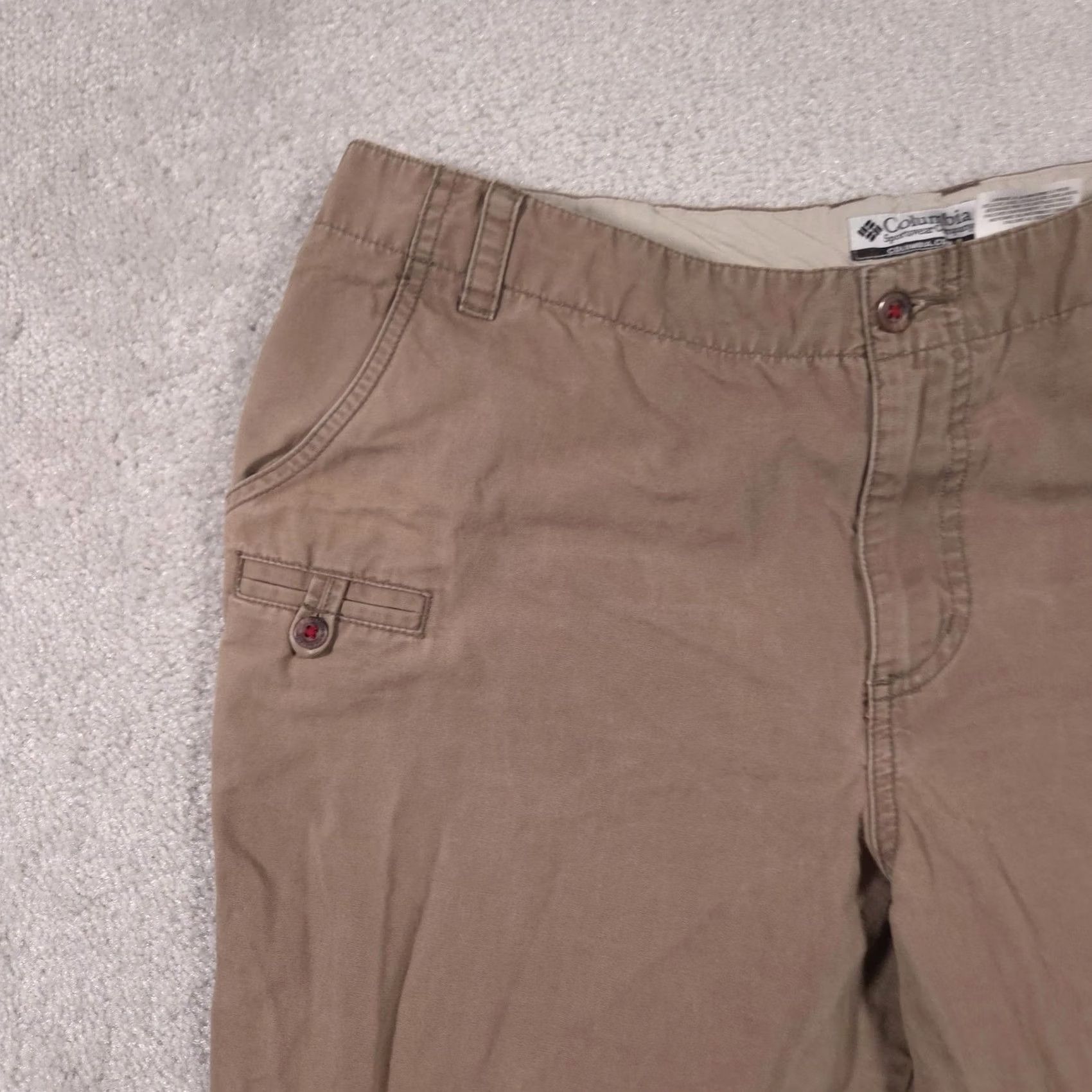 Vintage Columbia Capri Pants Womens 14 Khaki Cotton Casual Outdoor Travel Hiking Capris Pants Size 36" / US 14 / IT 50 - 3 Thumbnail