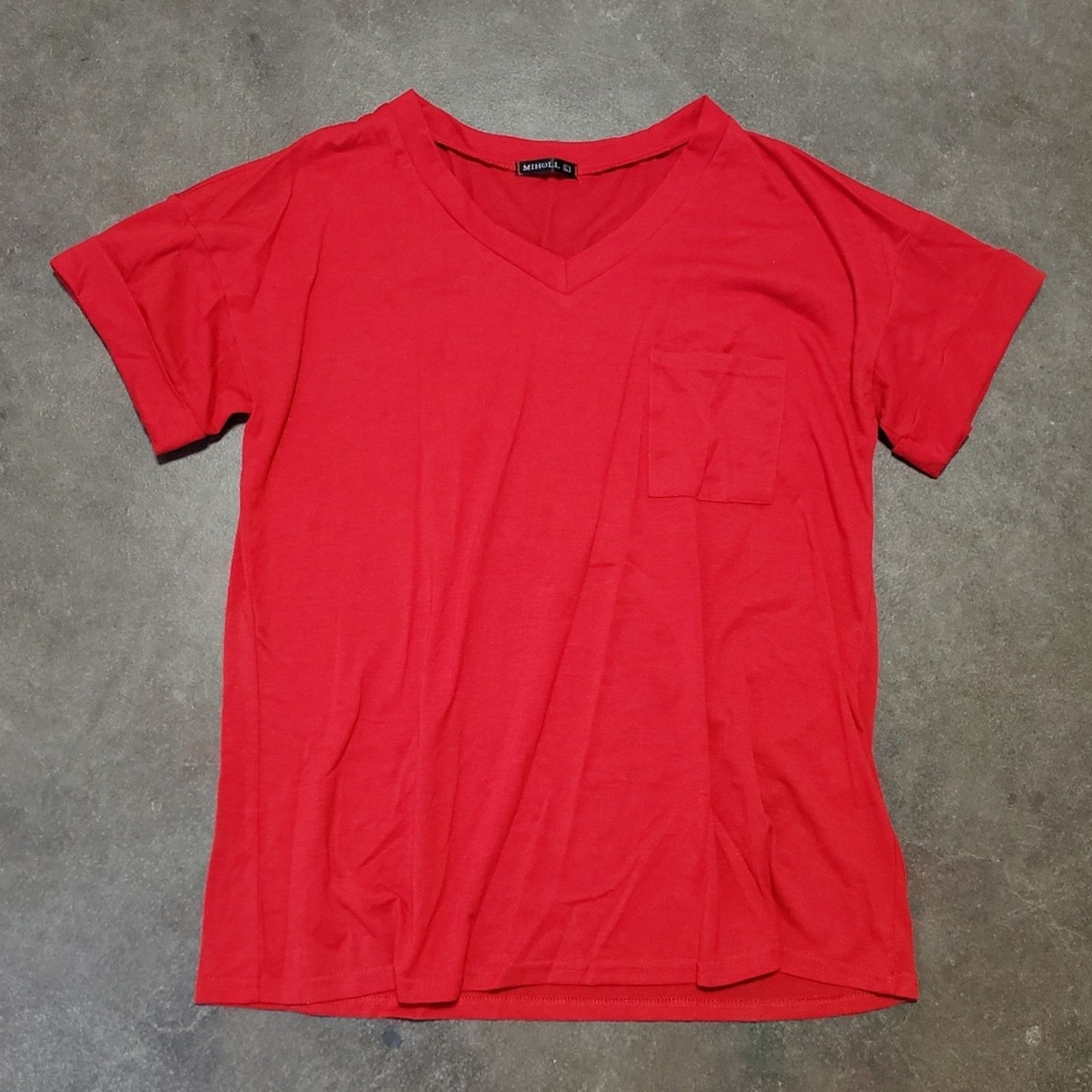 Other Red | MIHOLL | Vneck Short Sleeve Size L / US 10 / IT 46 - 1 Thumbnail