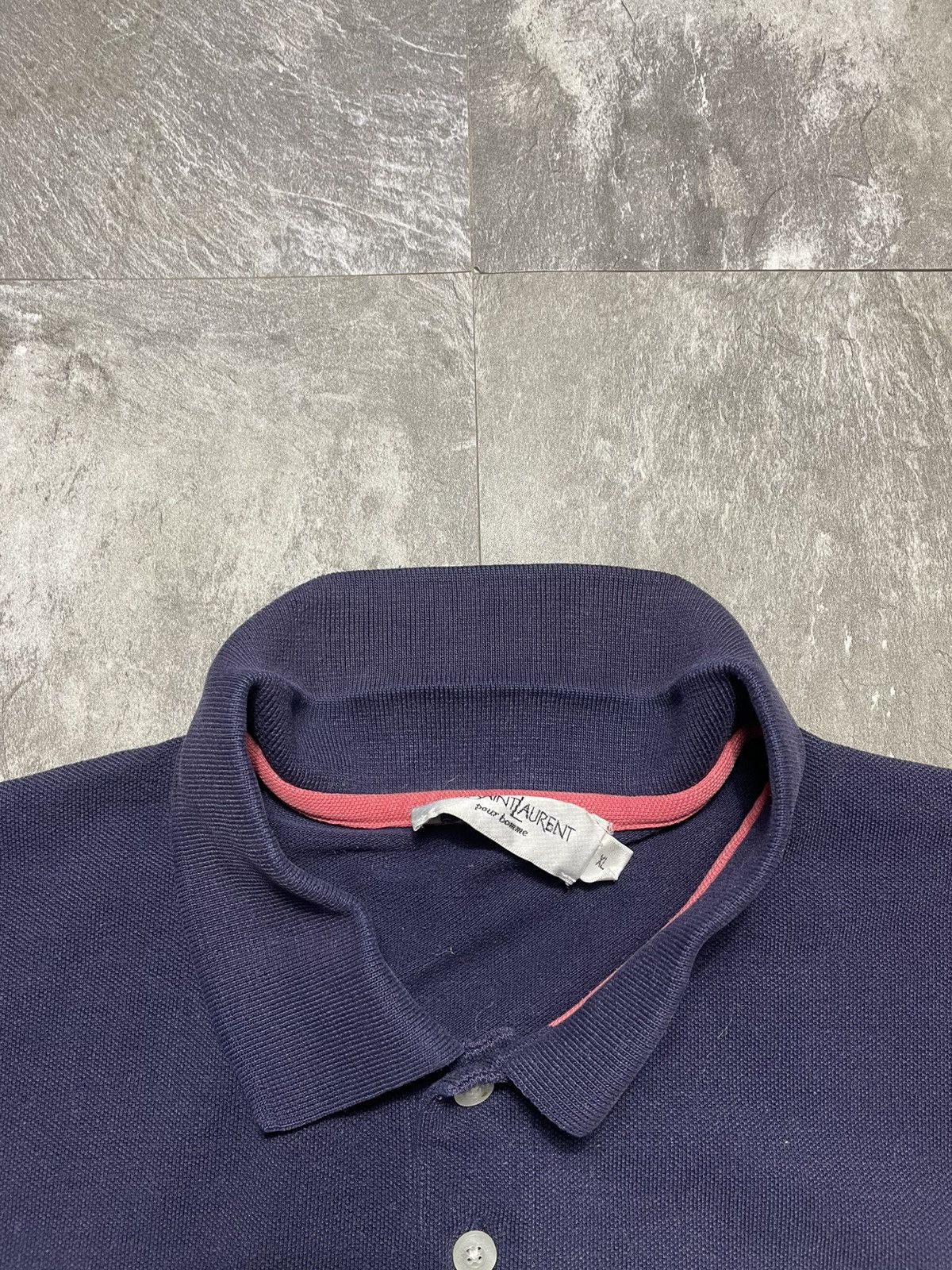 Yves Saint Laurent Vintage Yves Saint Laurent YSL Polo Blue Mini Logo Size US XL / EU 56 / 4 - 4 Thumbnail