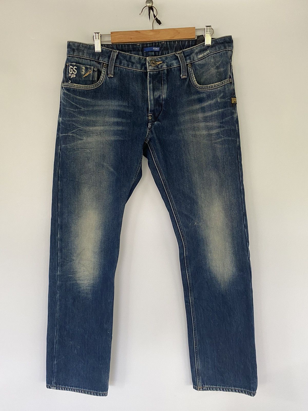 G Star Raw GS01 Denim Jeans Mens 36x32 Button Fly Pants