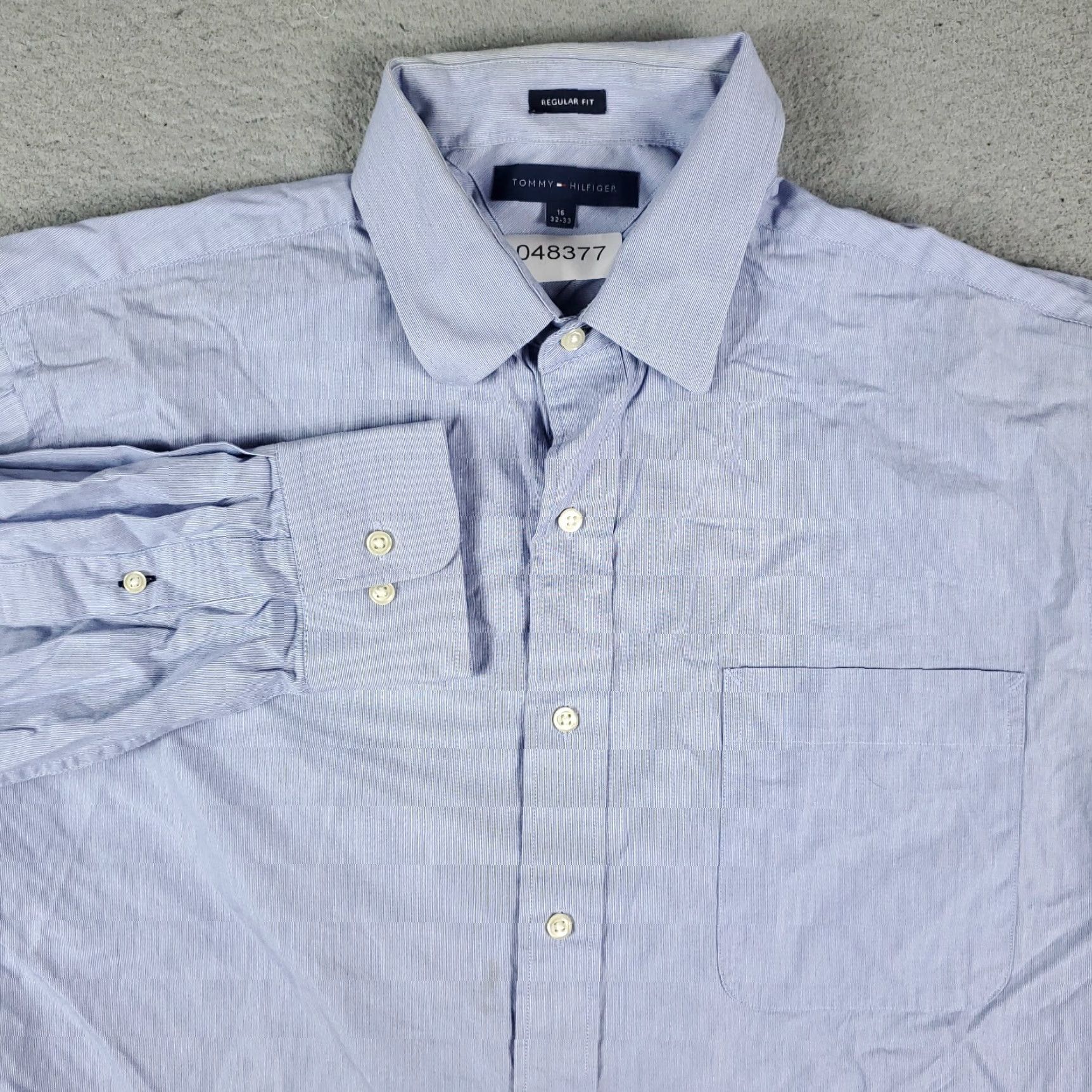 Tommy Hilfiger Tommy Hilfiger Shirt Mens 16 Blue Dress Button Up Long Sleeve Size 42R - 2 Thumbnail